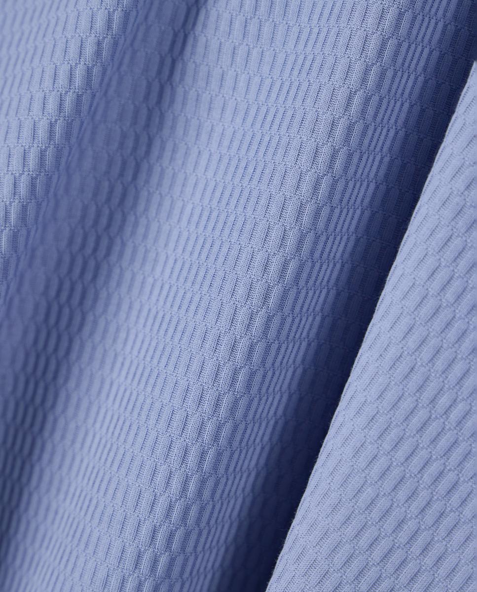 T-shirt de Manga Curta em Jacquard Azul-claro-5