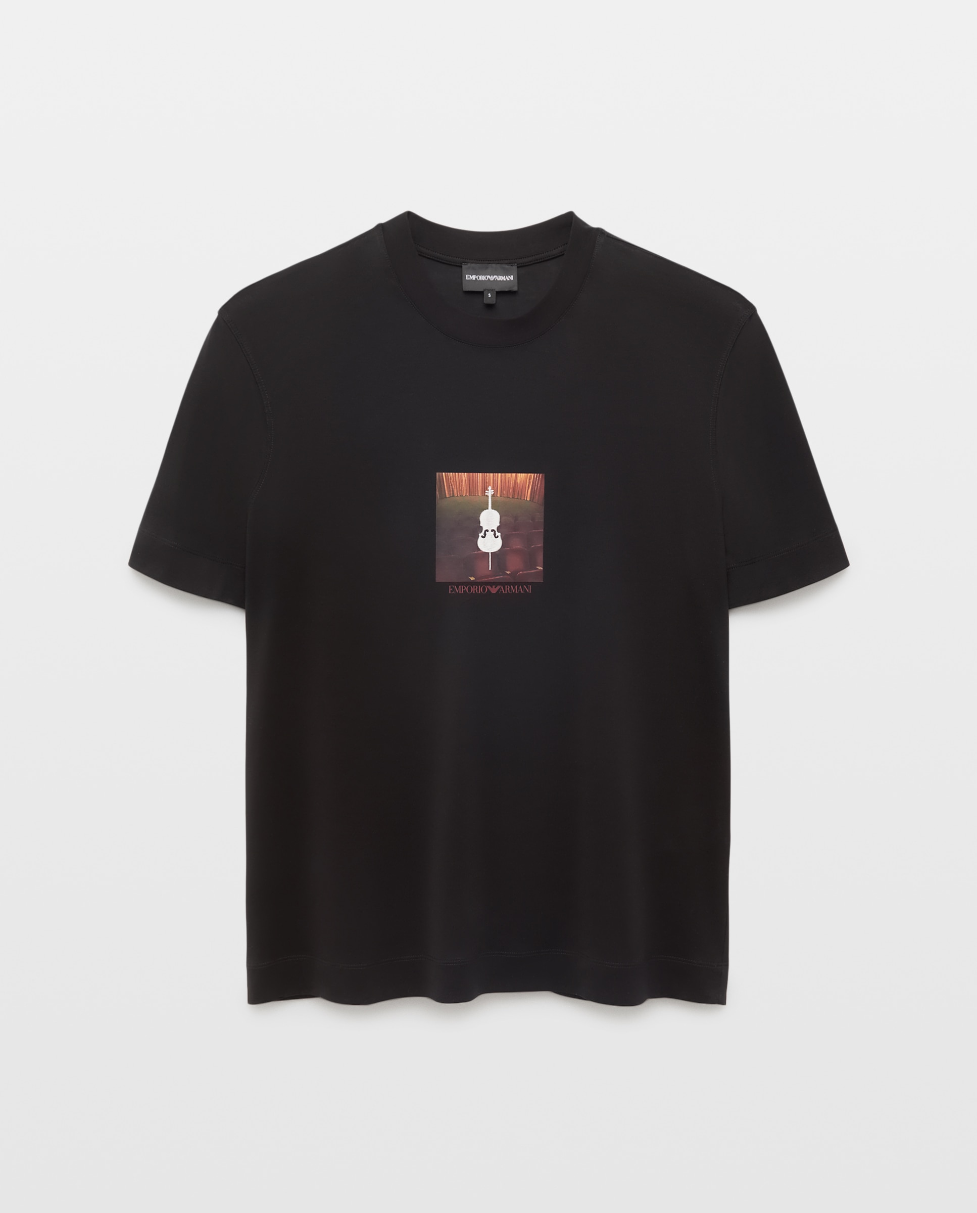 Imagen 1 de Camiseta de hombre manga corta con estampado musical - Emporio Armani - Negro Negro