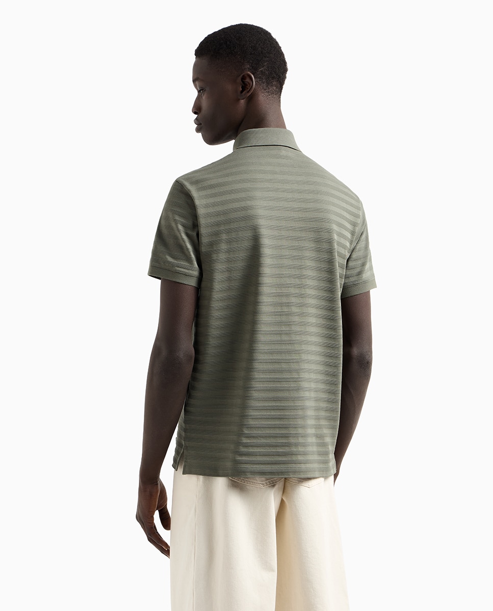 Polo Regular Fit em Fantasia de Jacquard Azul-marinho-2
