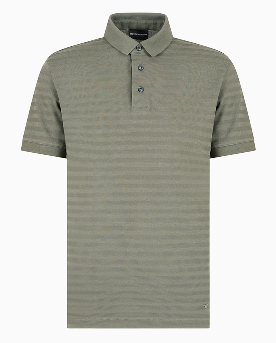 Polo Regular Fit em Fantasia de Jacquard Azul-marinho-4