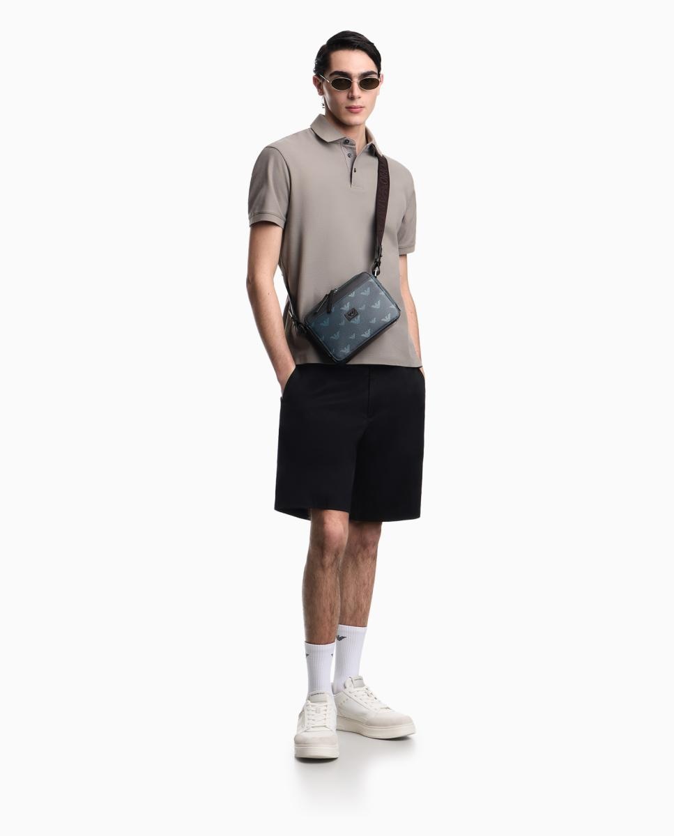 Polo Piqué Regular Fit com Manga Curta Taupe-5
