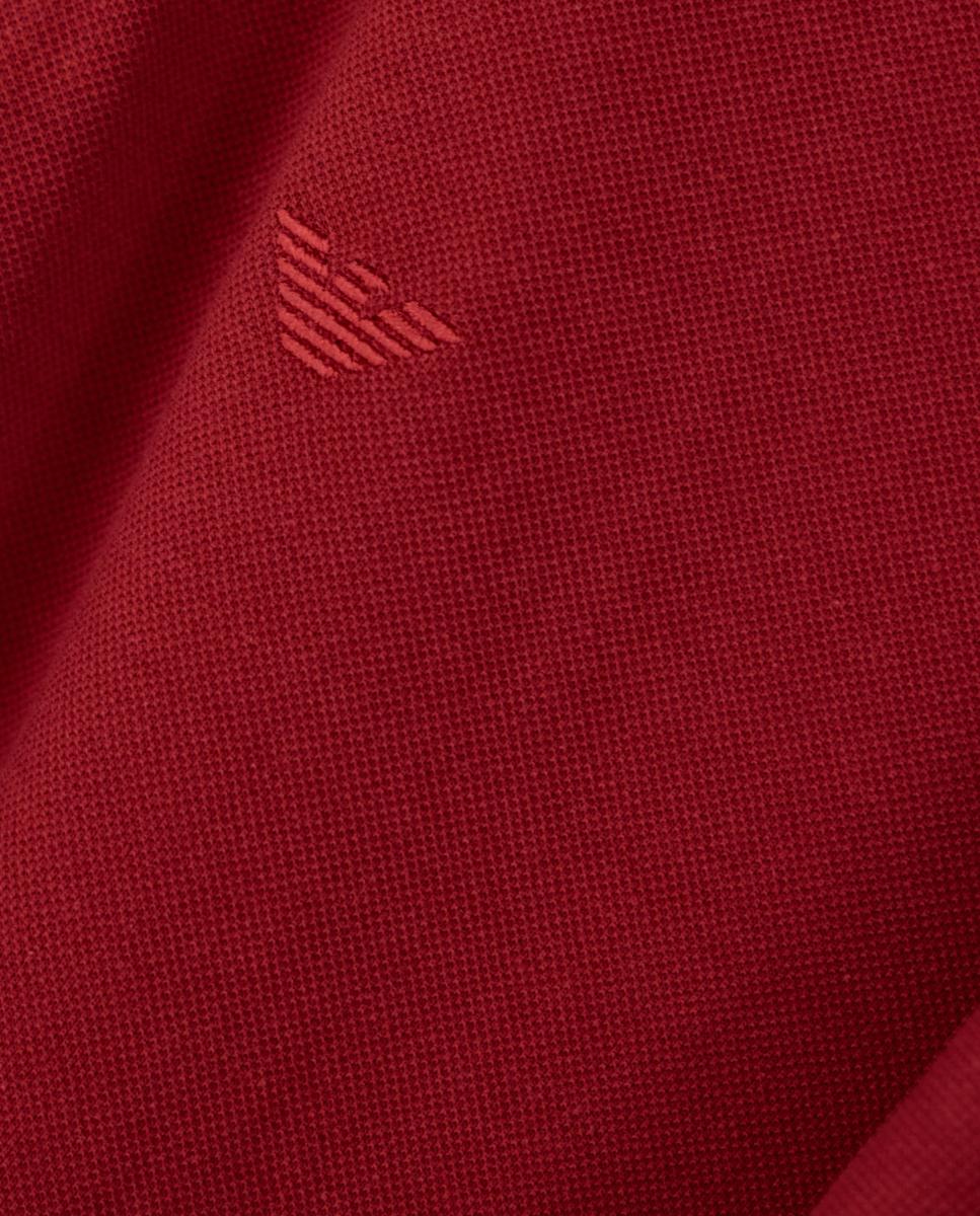 Polo de Manga Curta com Logótipo no Peito Vermelho-5
