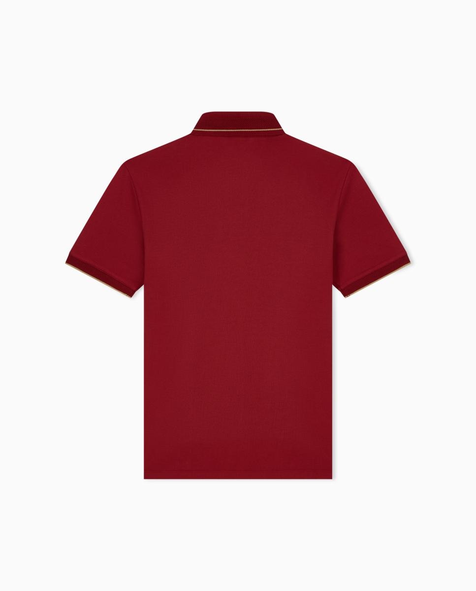 Polo de Manga Curta com Logótipo no Peito Vermelho-7