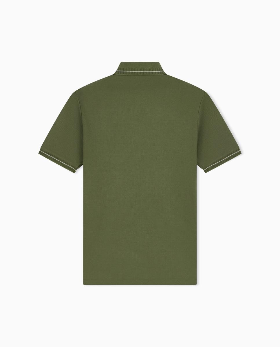 Polo de Manga Curta com Logótipo no Peito Verde-militar-7