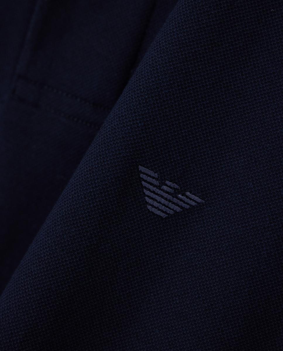 Polo Slim Fit com Manga Curta Azul-marinho-6