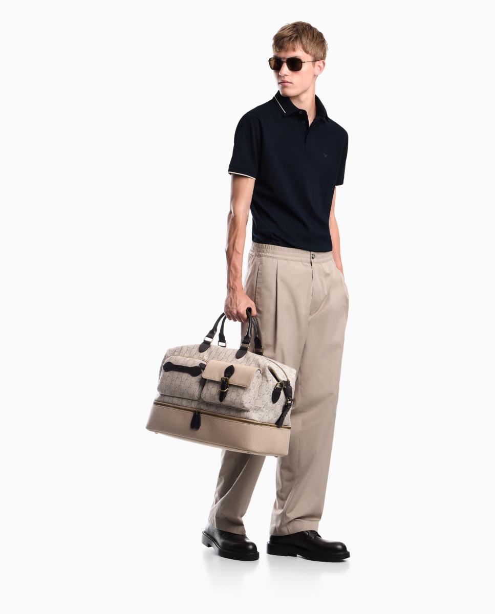 Polo Slim Fit com Manga Curta Azul-marinho-9