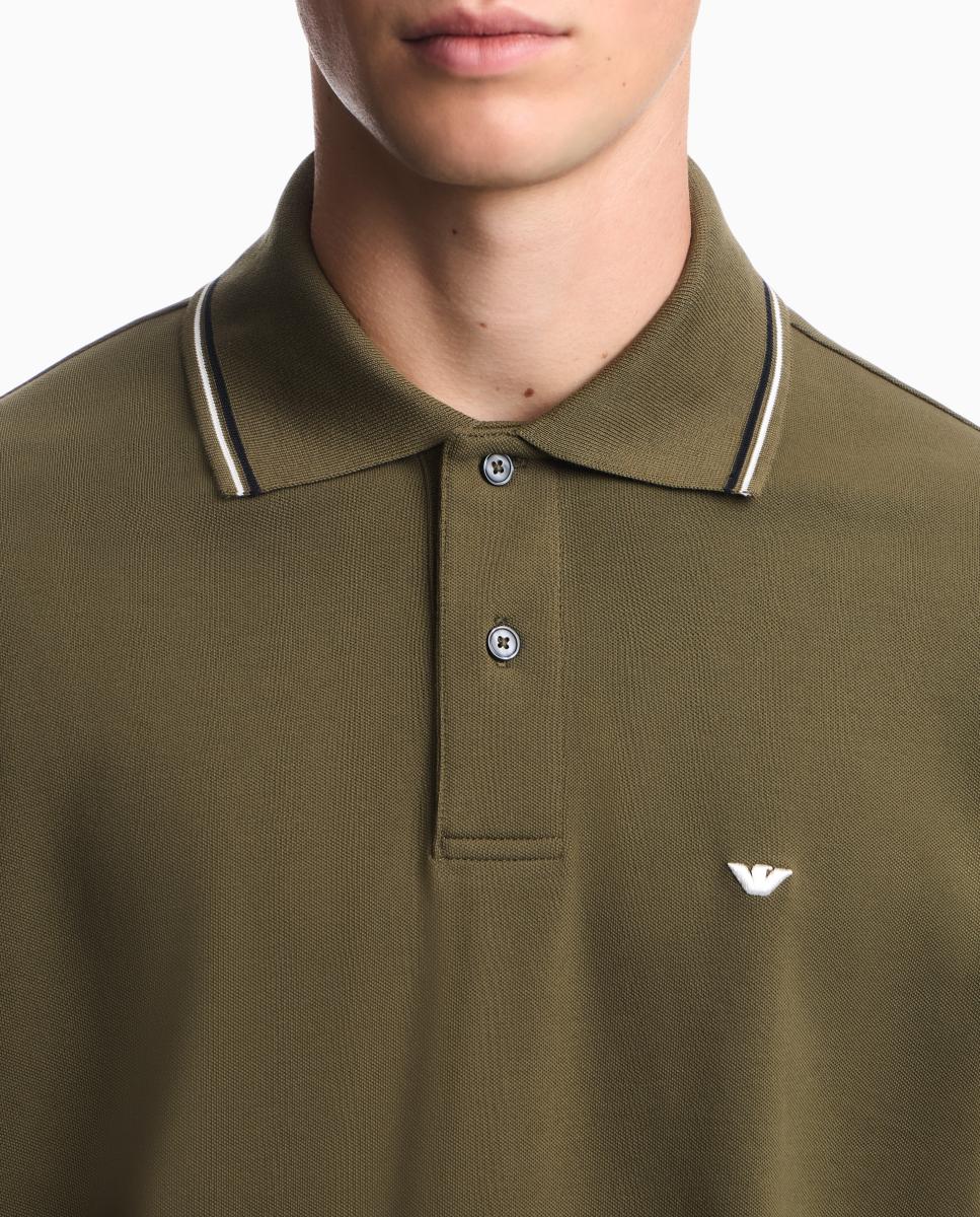 Imagen 4 de Polo de hombre manga corta regular fit - Emporio Armani - Verde militar Verde militar