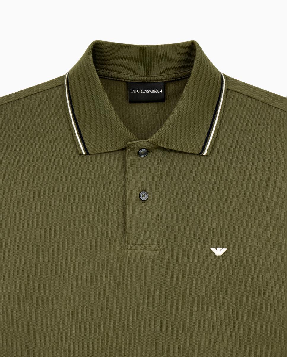Imagen 5 de Polo de hombre manga corta regular fit - Emporio Armani - Verde militar Verde militar