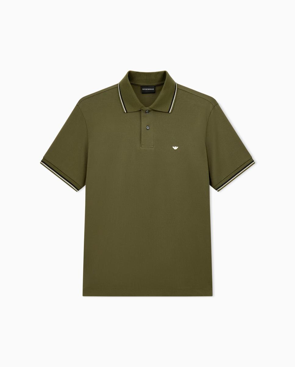 Imagen 6 de Polo de hombre manga corta regular fit - Emporio Armani - Verde militar Verde militar