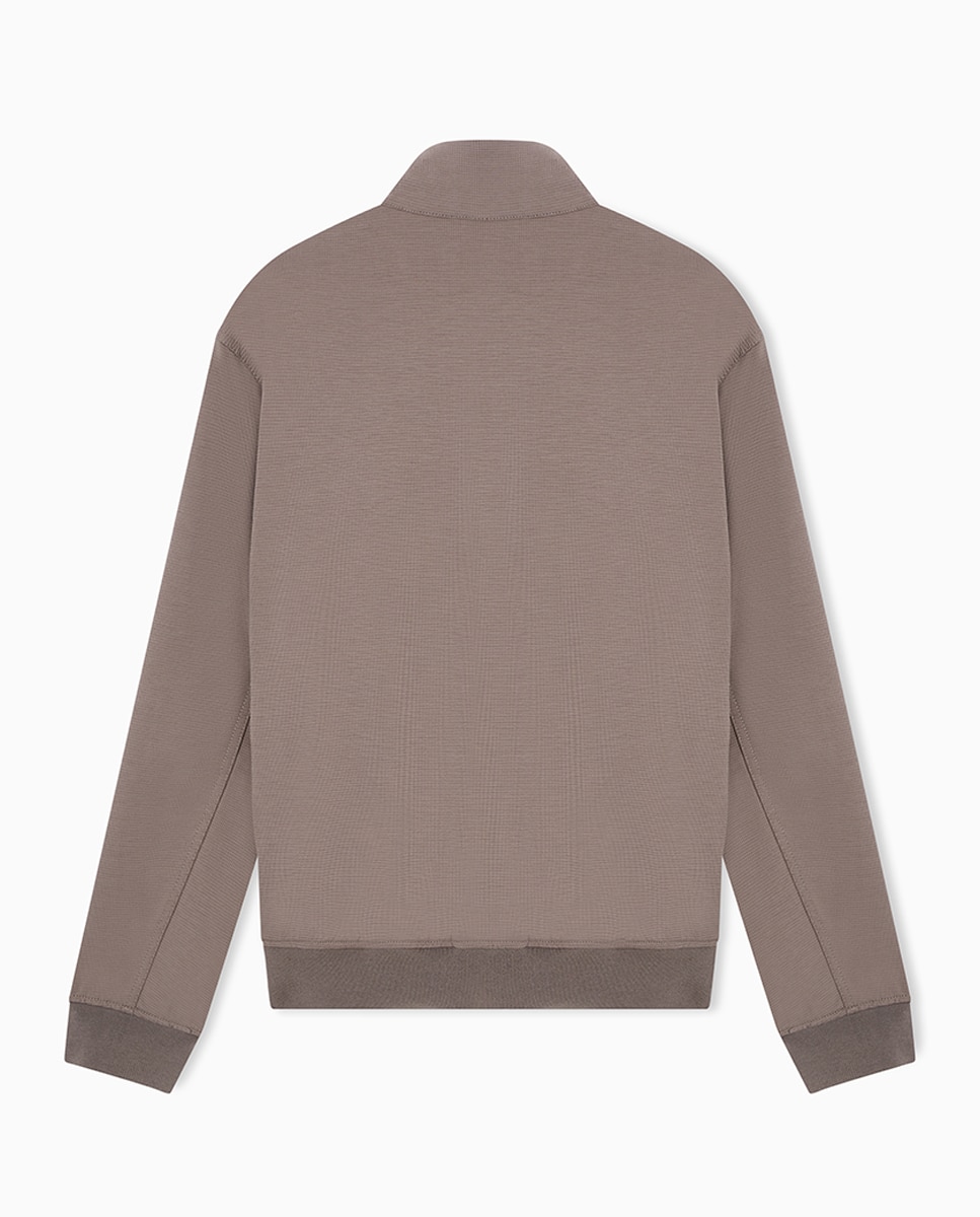 Blusão Bomber em Xadrez com Fecho de Correr Taupe-2