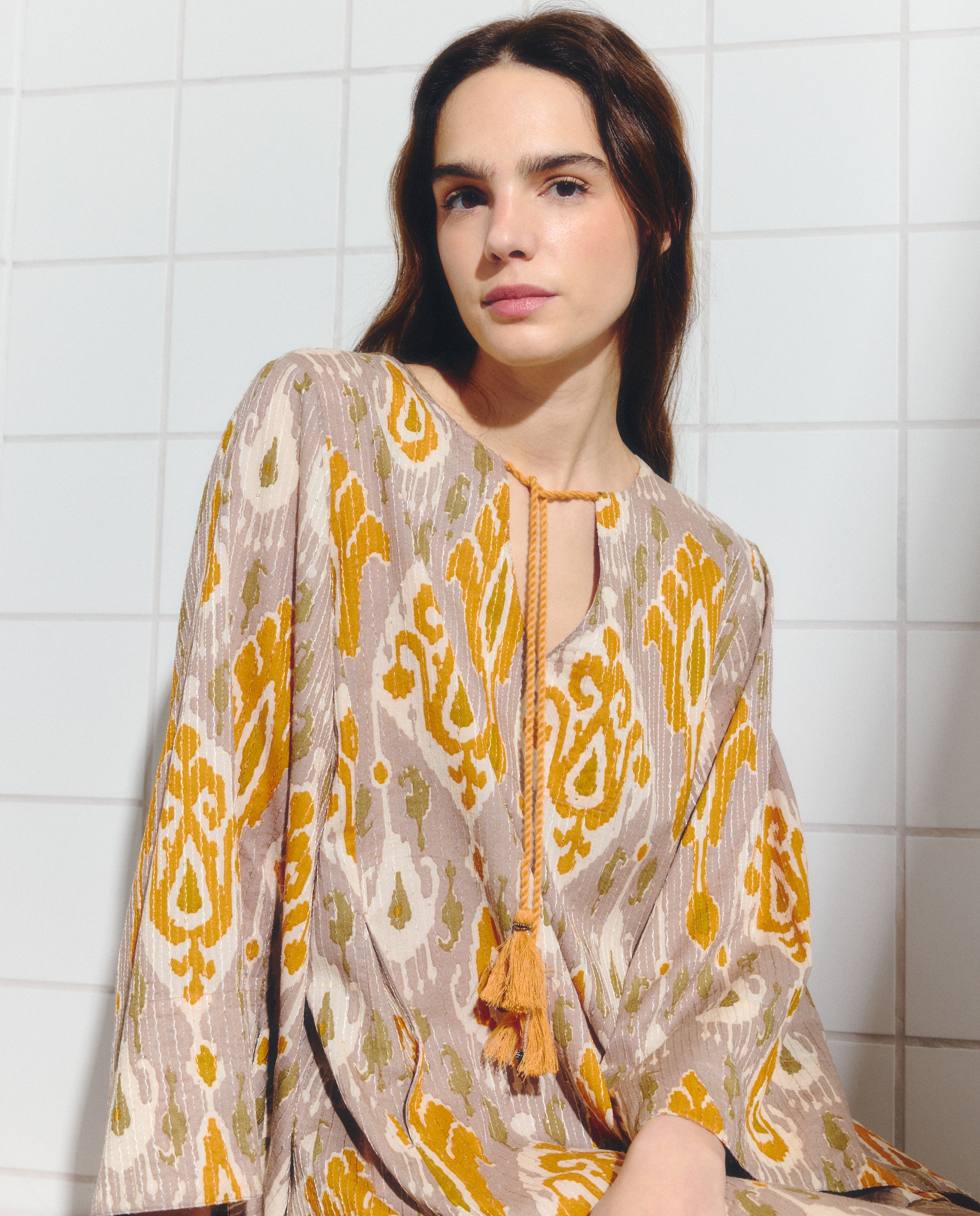 Imagem 0 de Kaftan com Estampado de Lantejoulas