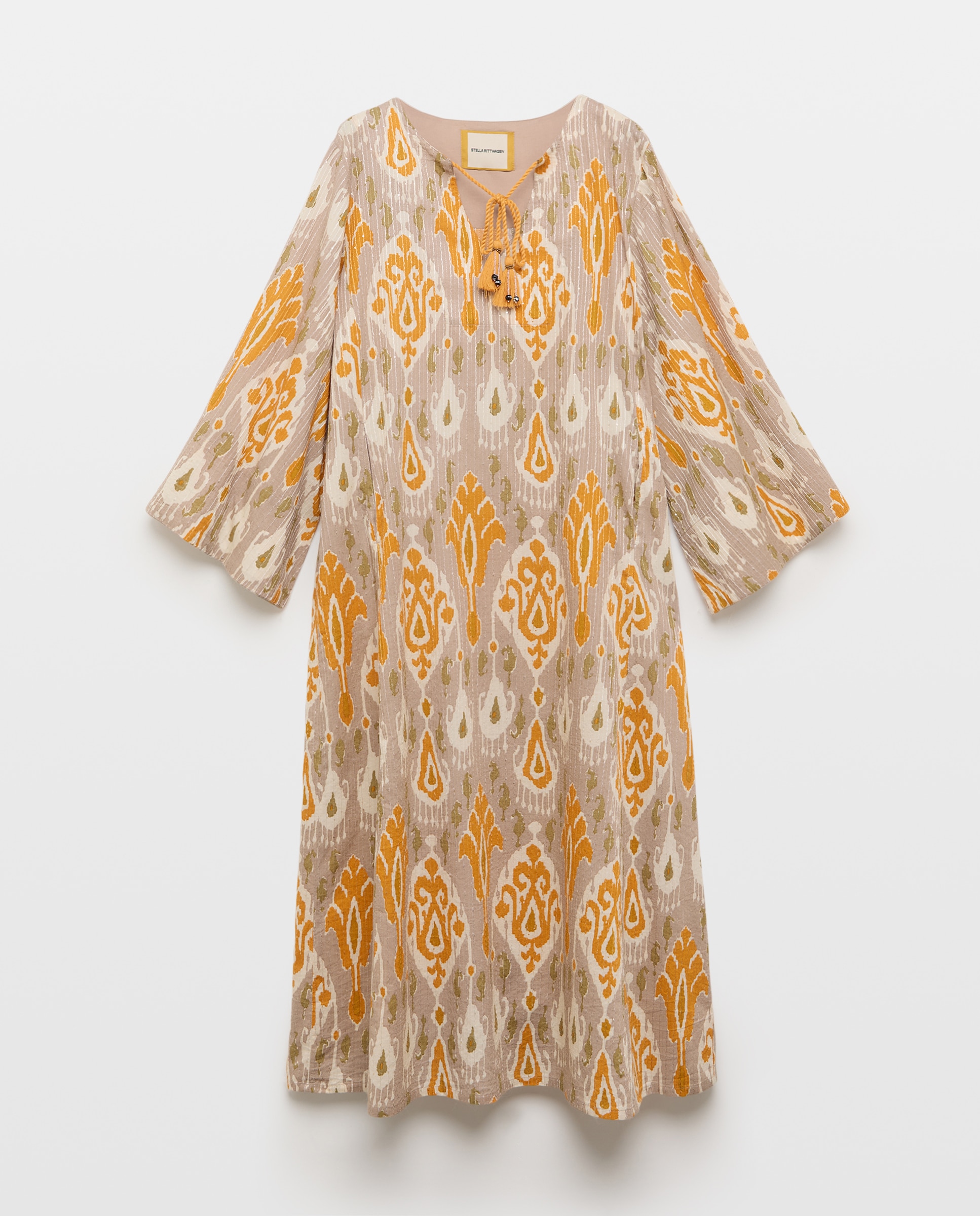 Kaftan com Estampado de Lantejoulas 390 Ouro-5