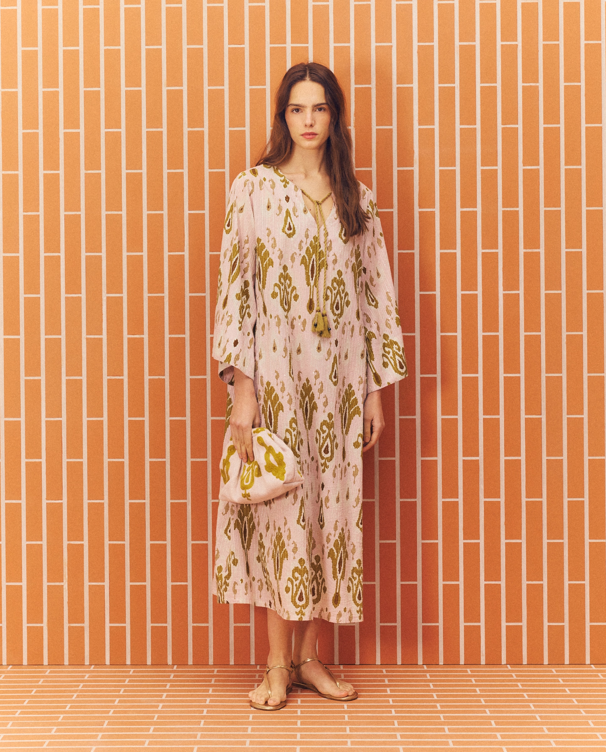 Kaftan com Estampado de Lantejoulas 283 Lavanda-2