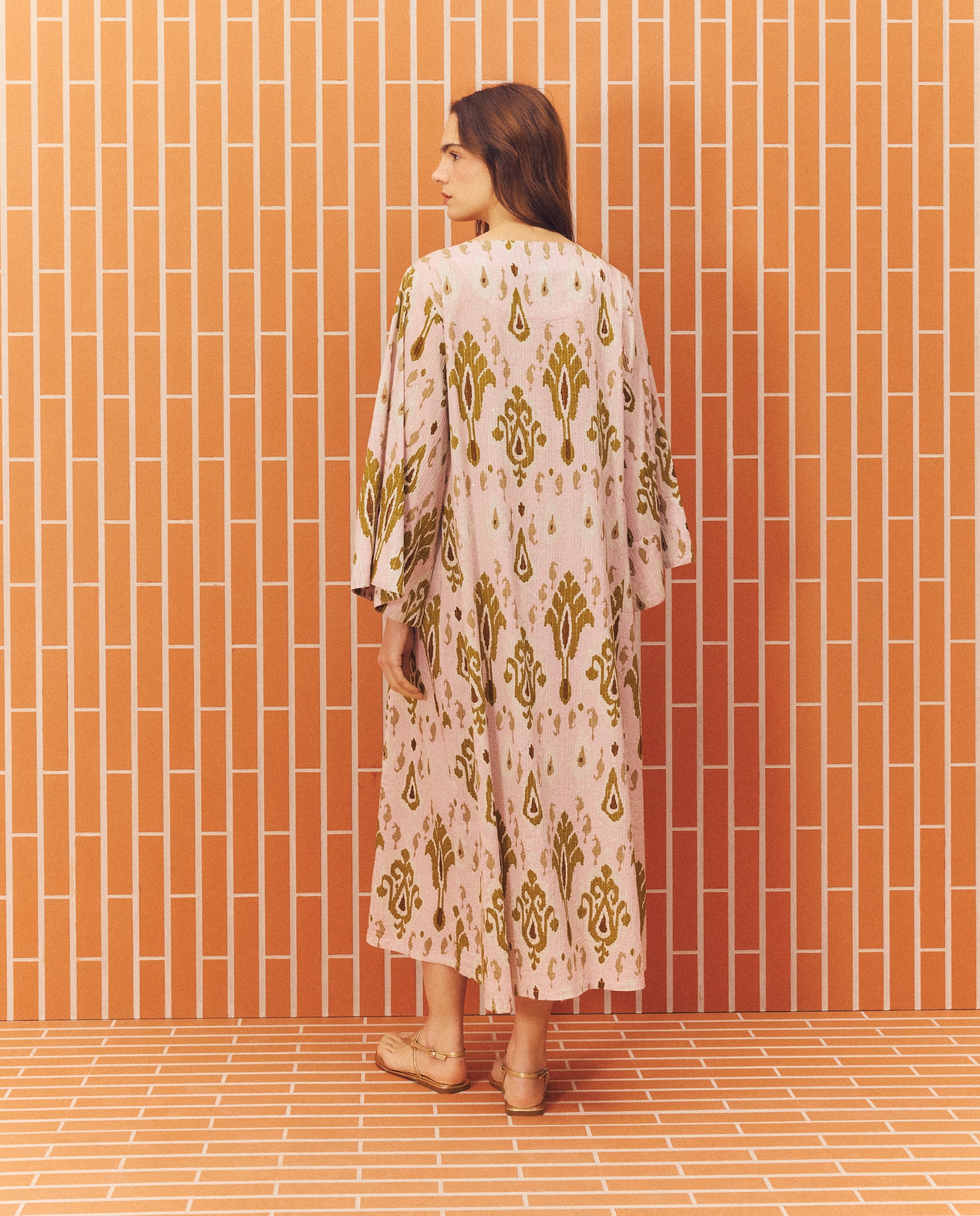 Kaftan com Estampado de Lantejoulas 283 Lavanda-3