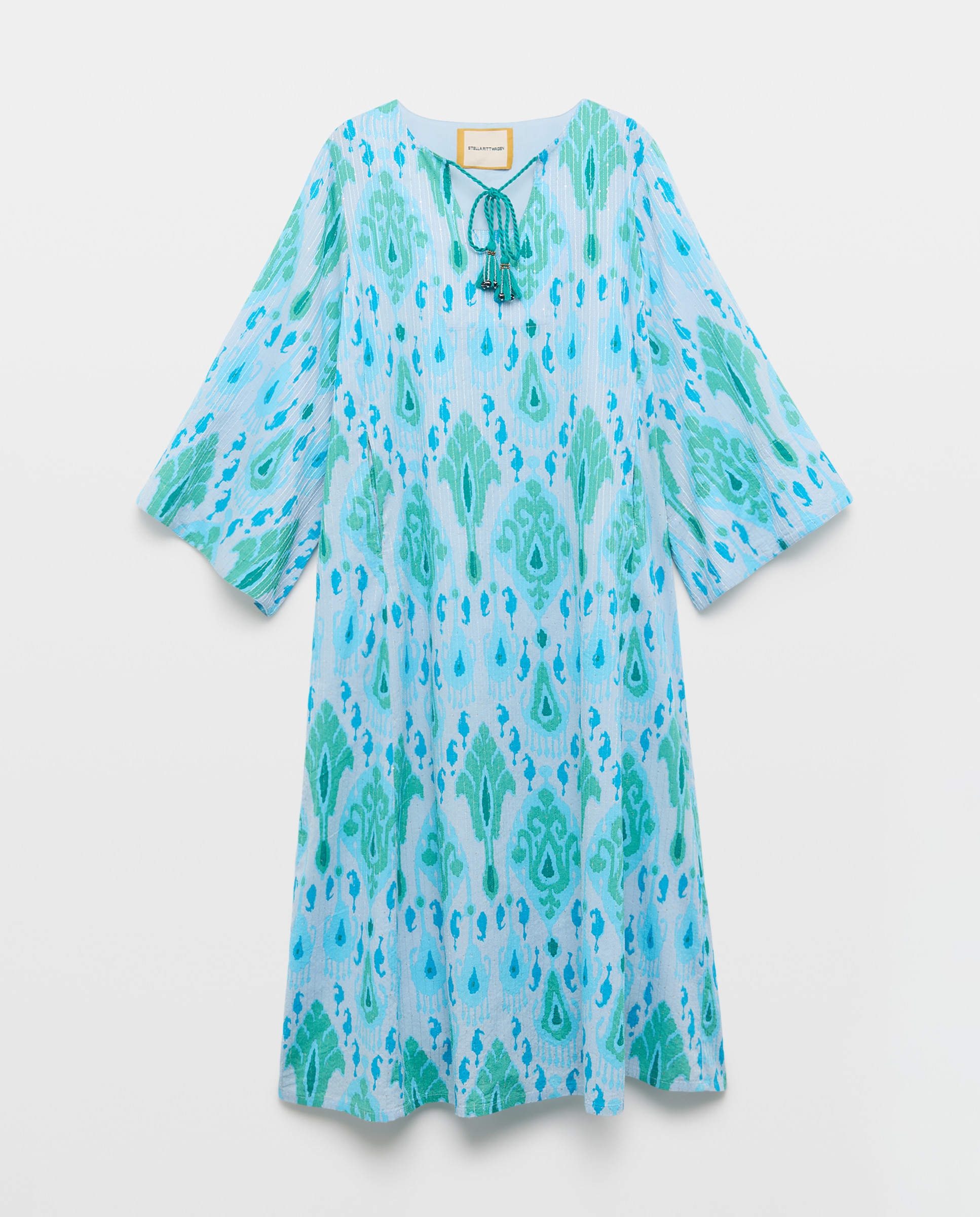 Kaftan com Estampado de Lantejoulas 450 Turquesa-4