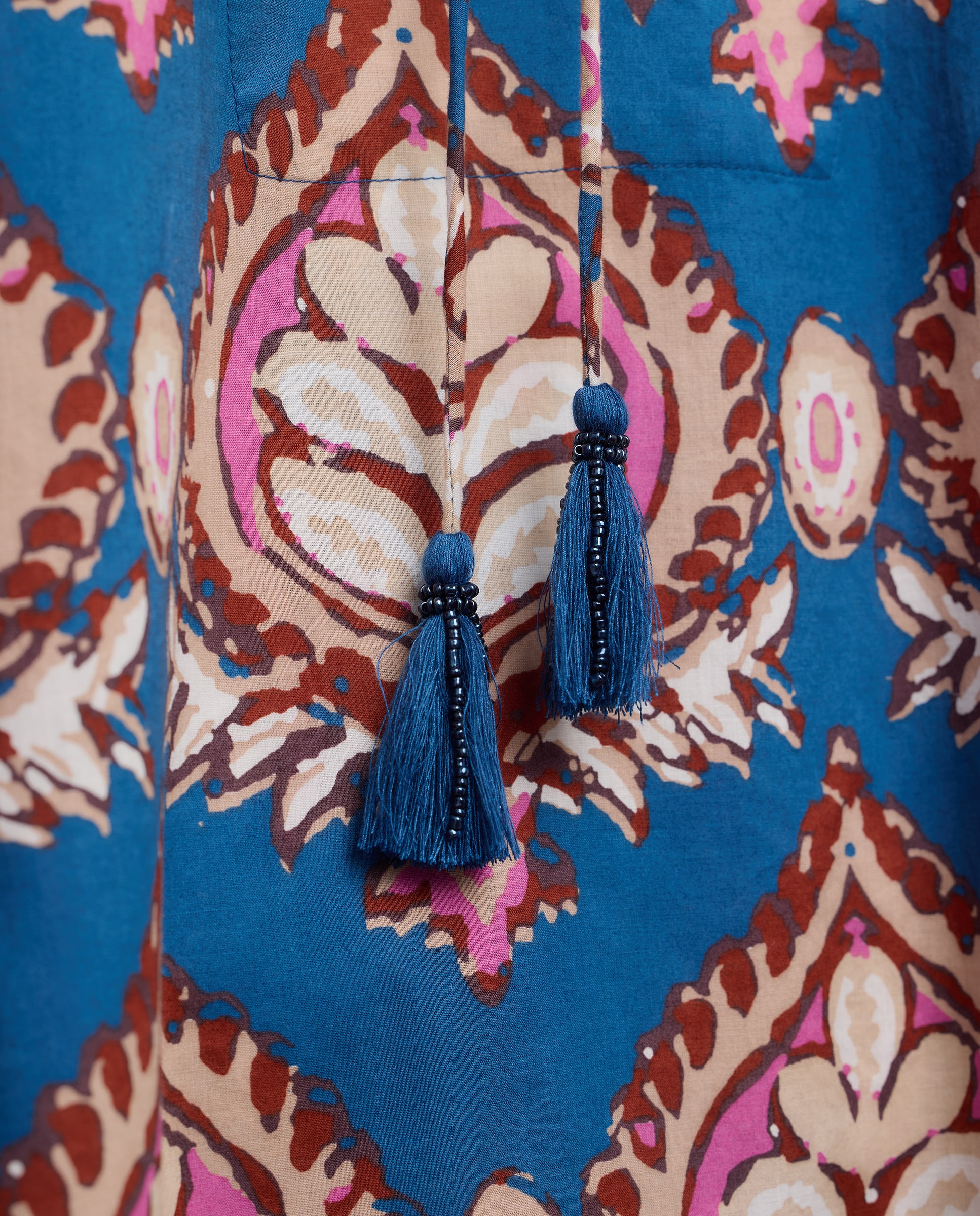Kaftan com Estampado Novo 400 Azul-5