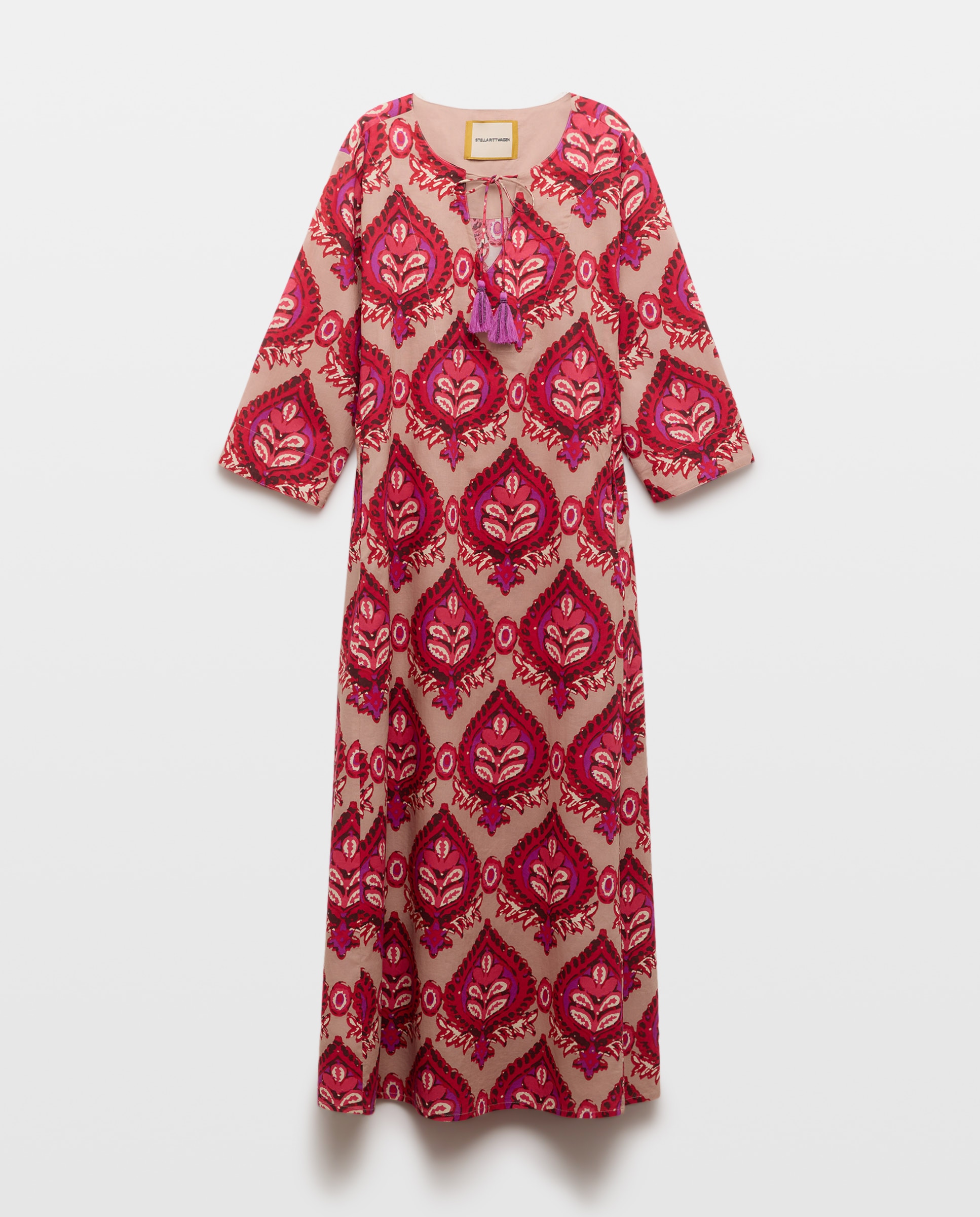 Kaftan com Estampado Novo Bordeaux-4