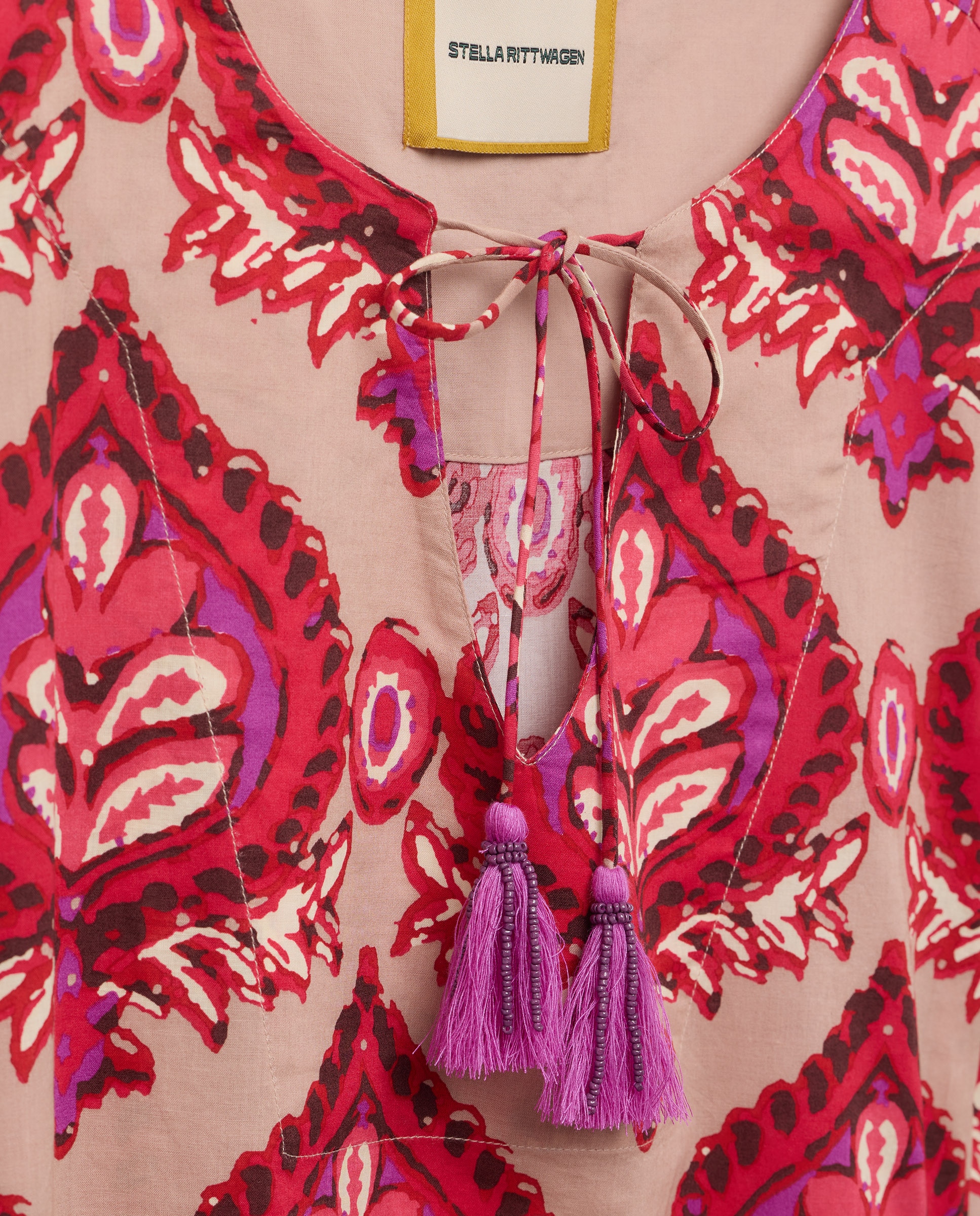 Kaftan com Estampado Novo Bordeaux-5