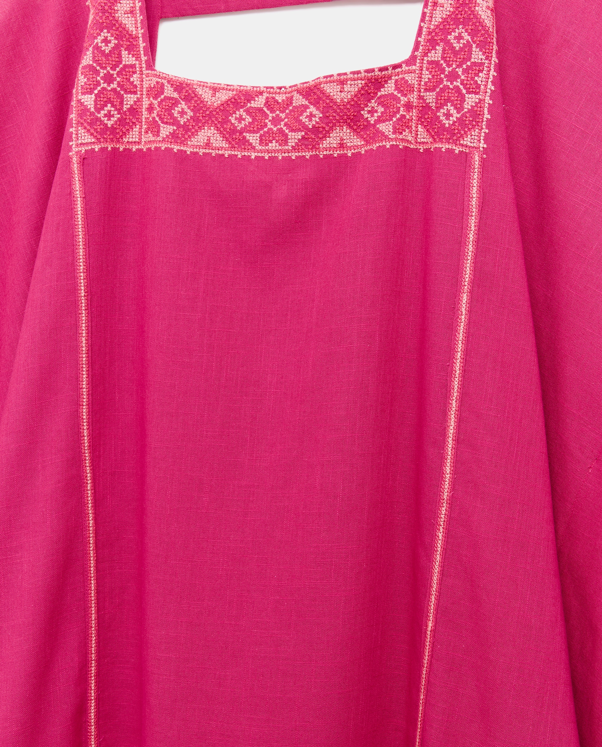 Kaftan Comprido de Ponto de Cruz 240 Fúcsia-5