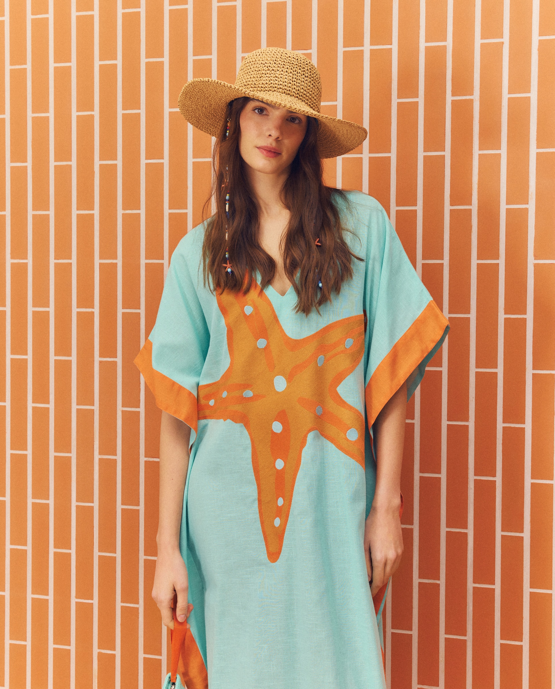 Kaftan Liso com Detalhes de Estrelas Sabão-3