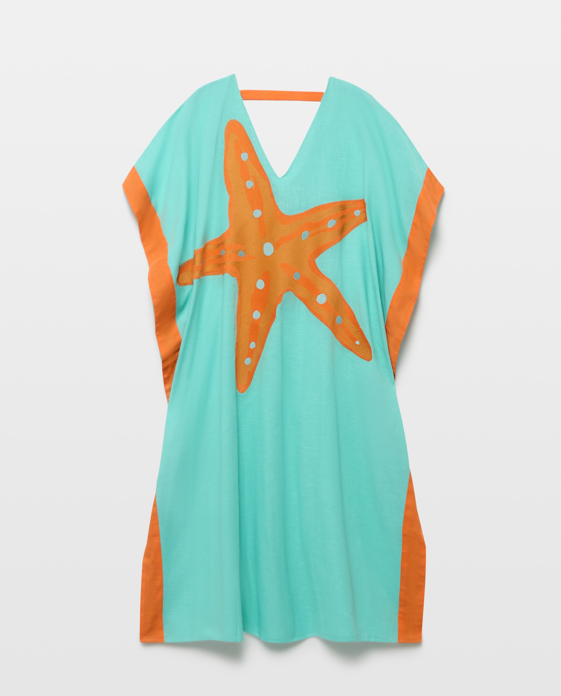 Kaftan Liso com Detalhes de Estrelas Sabão-4