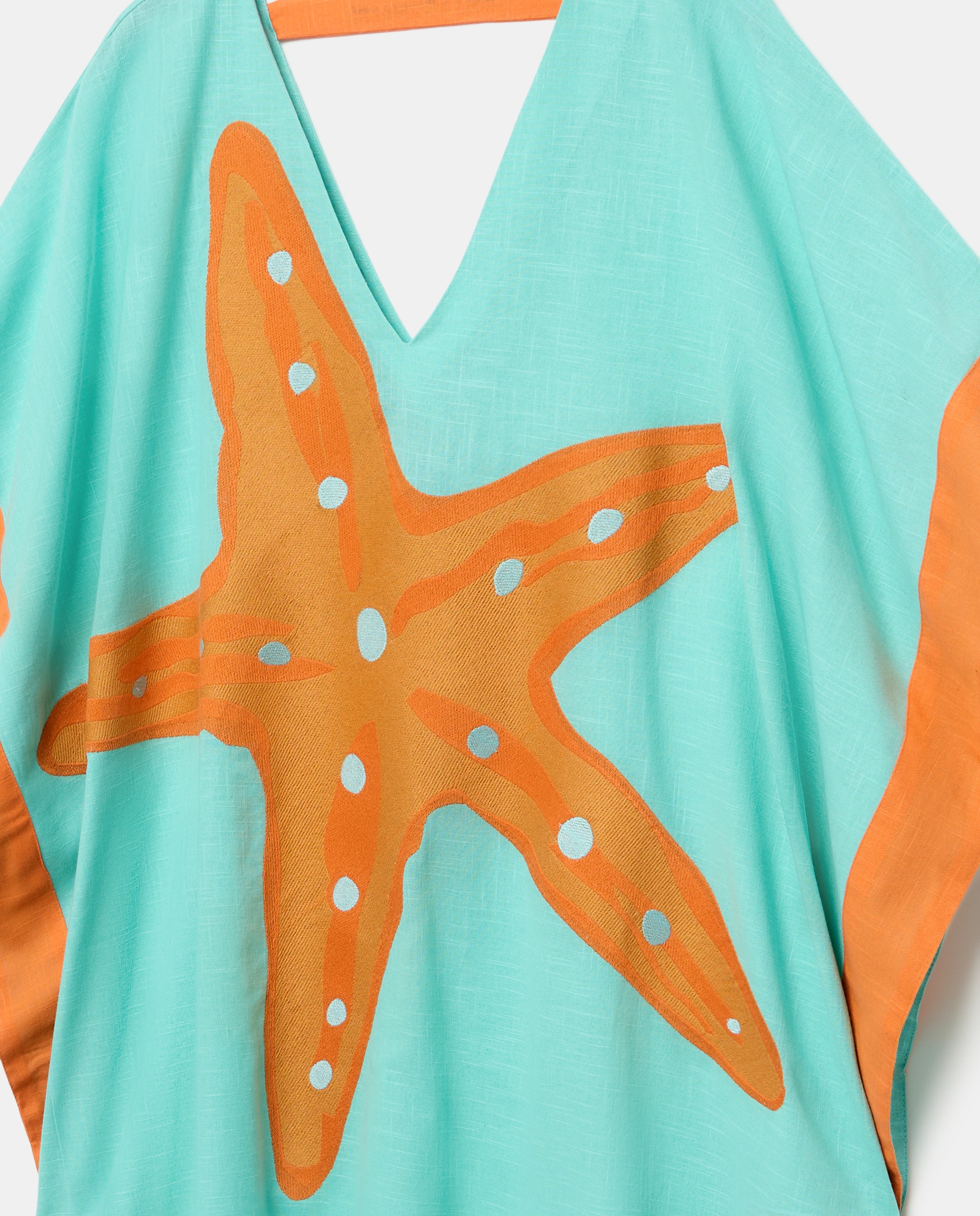 Kaftan Liso com Detalhes de Estrelas Sabão-5