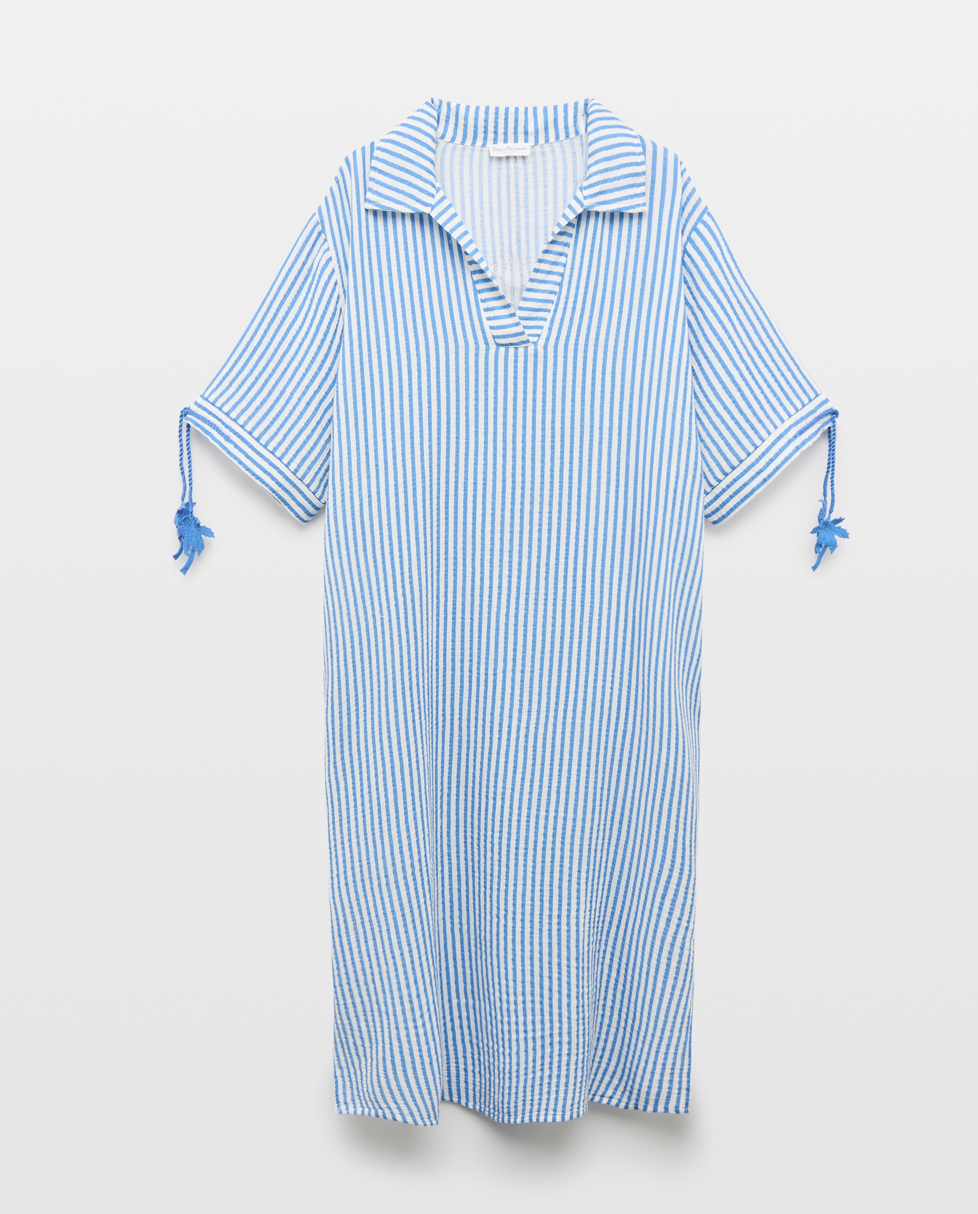 Kaftan com Estampado às Riscas 400 Azul-4