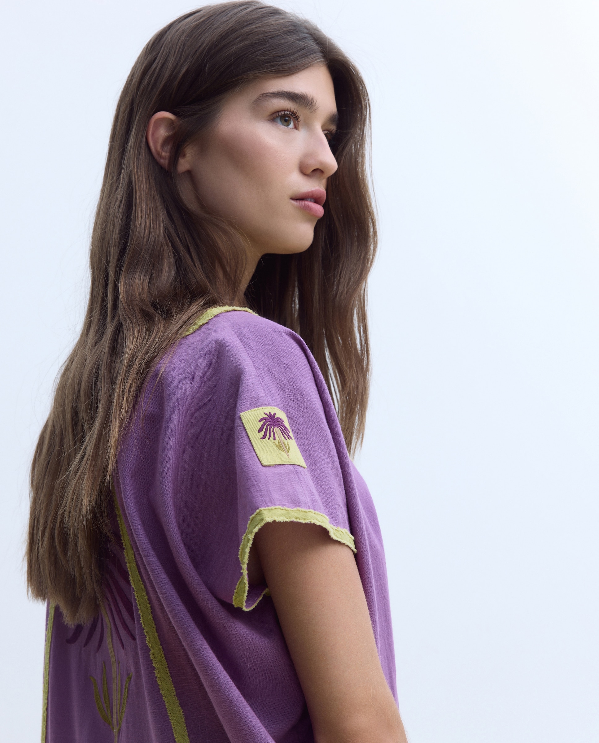 Imagem 0 de Kaftan de Algodão com Trabalho Bordado