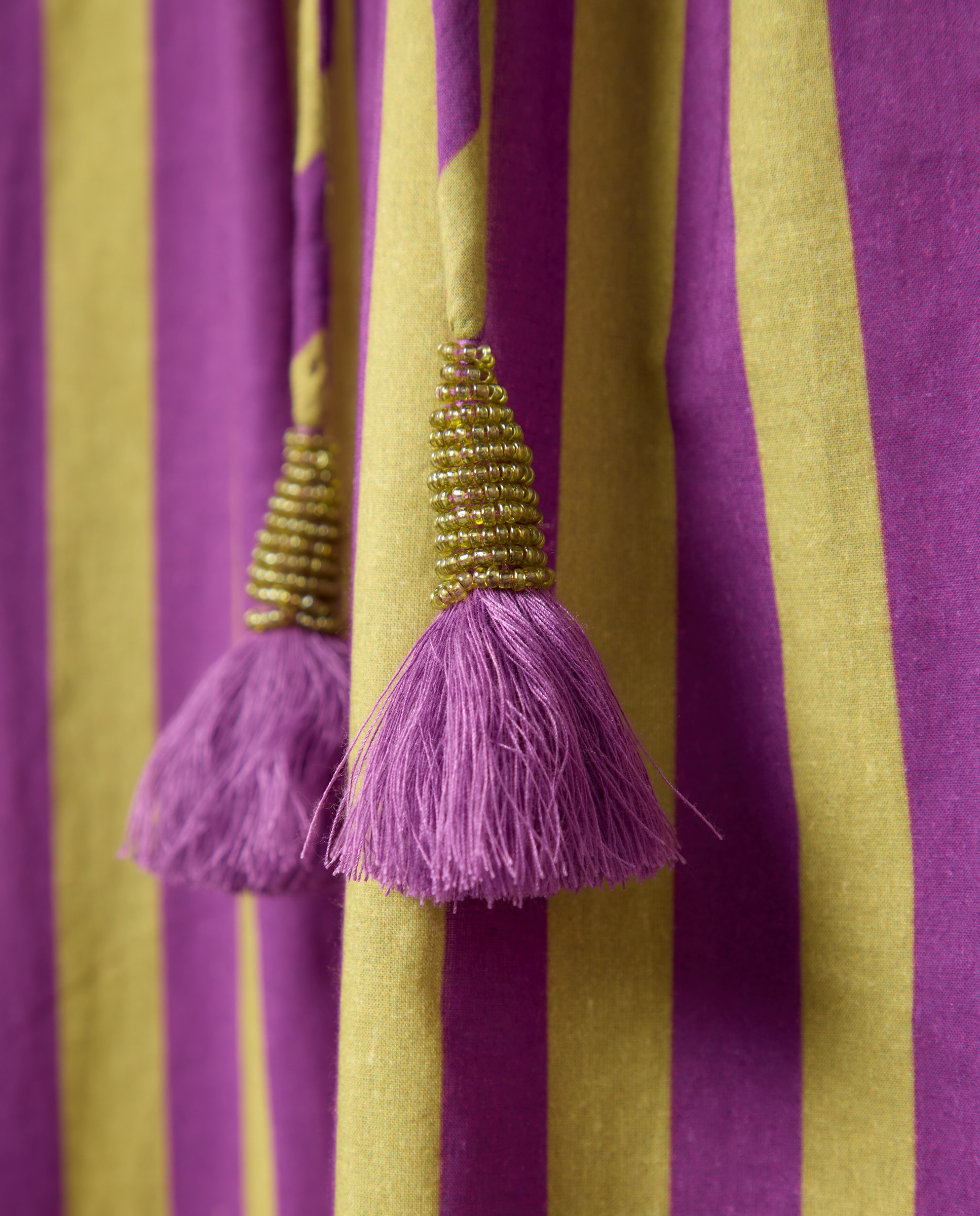 Vestido com Estampado às Riscas Roxo-6