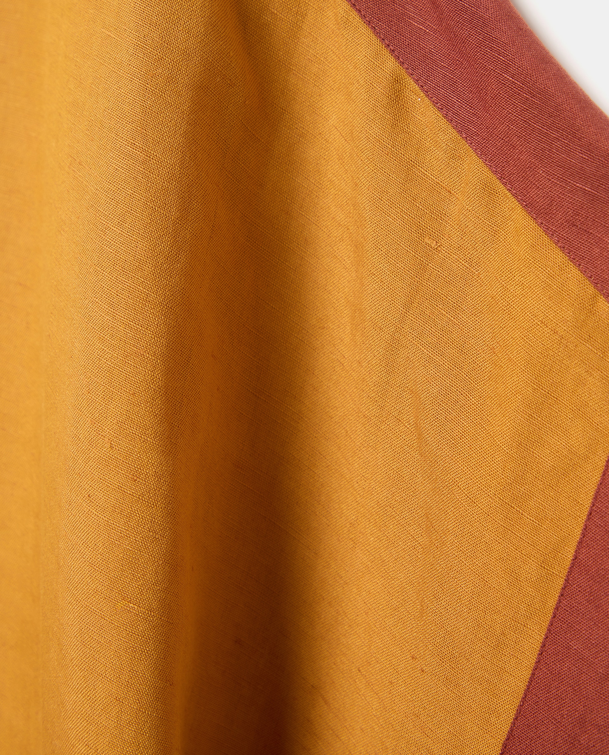 Kaftan de Linho com Detalhe de Fita Mostarda-2