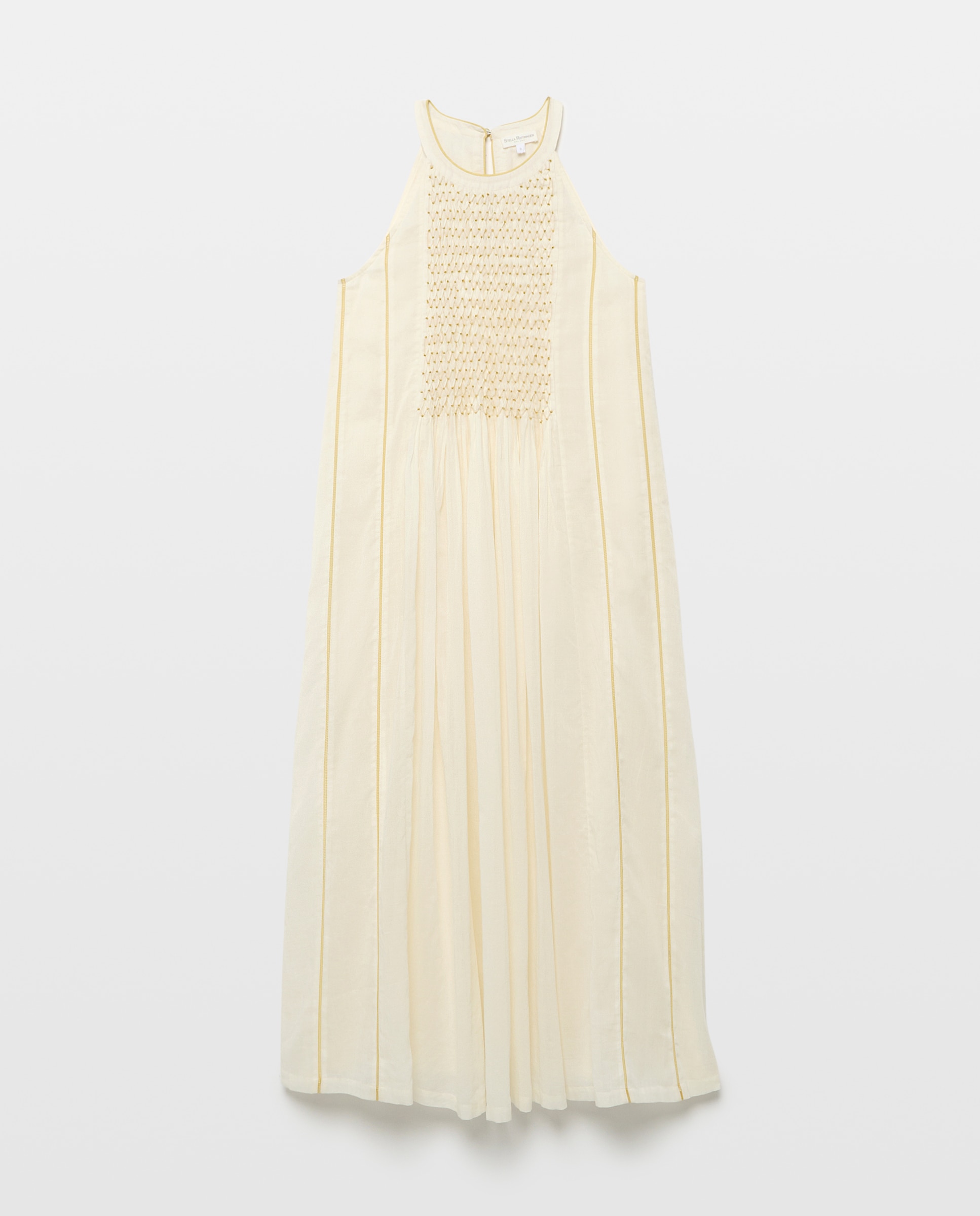 Vestido Halter com Detalhe de Beadings 120 Cru-4
