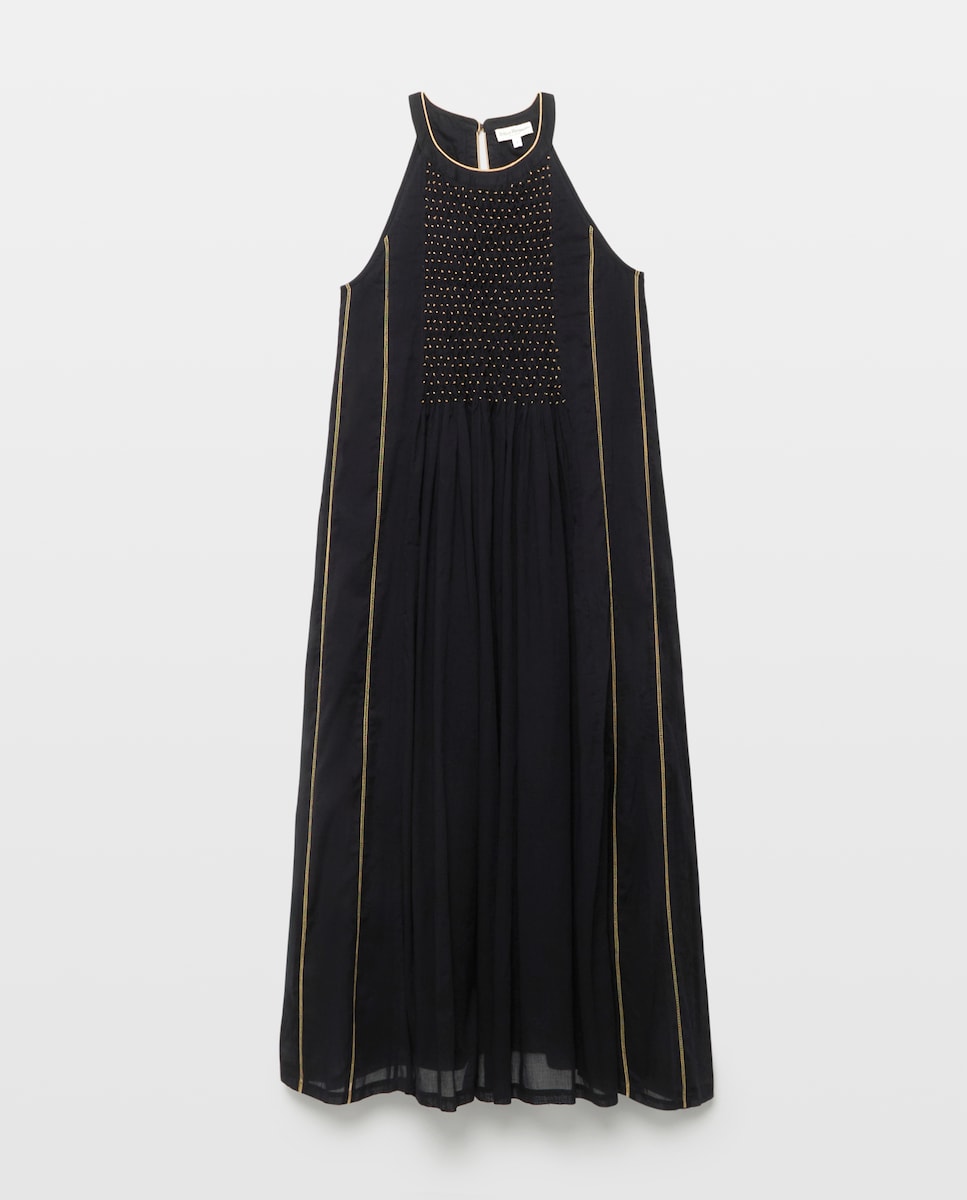 Imagen 0 de Vestido halter con detalle beadings Negro