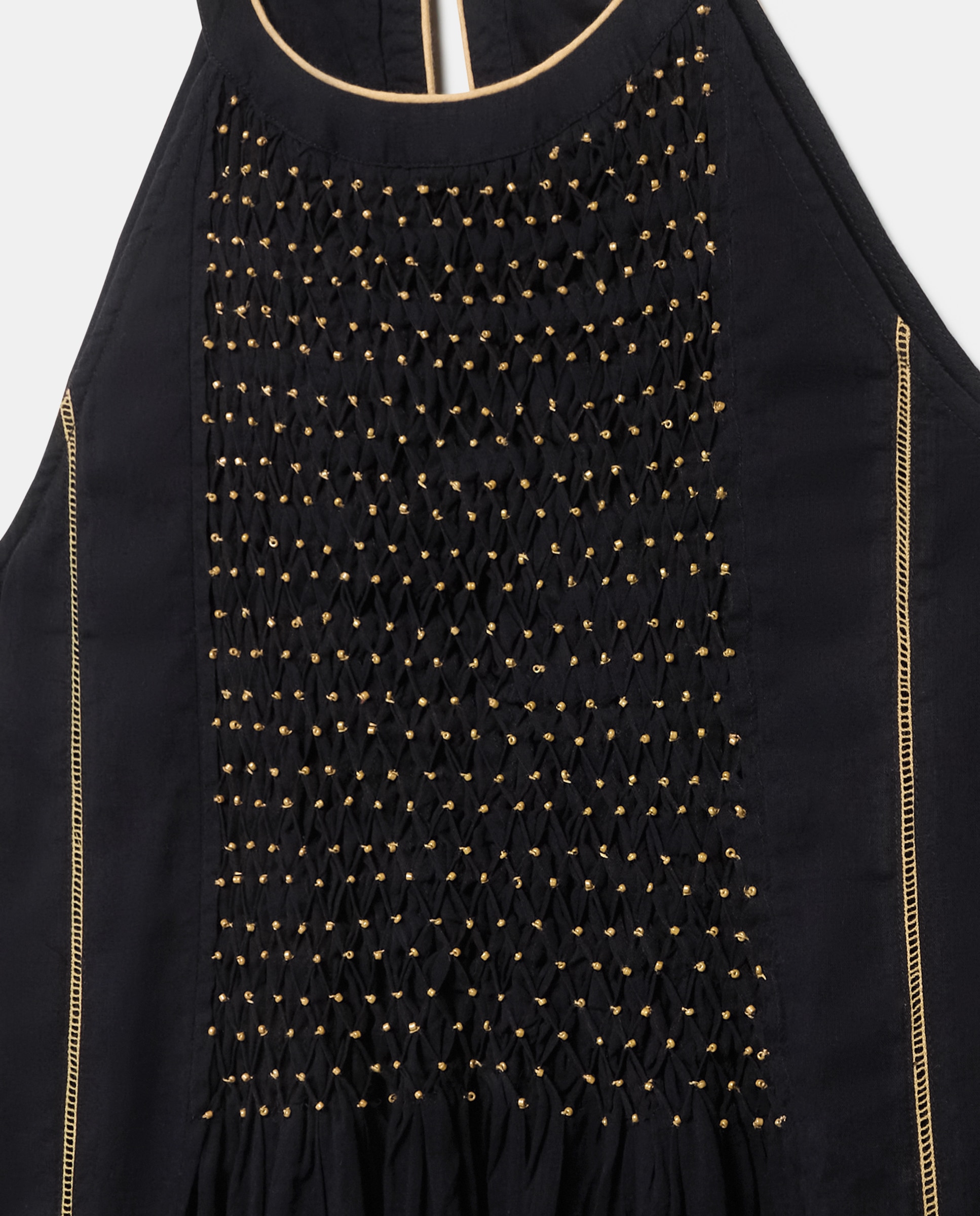 Vestido Halter com Detalhe de Beadings Preto-5