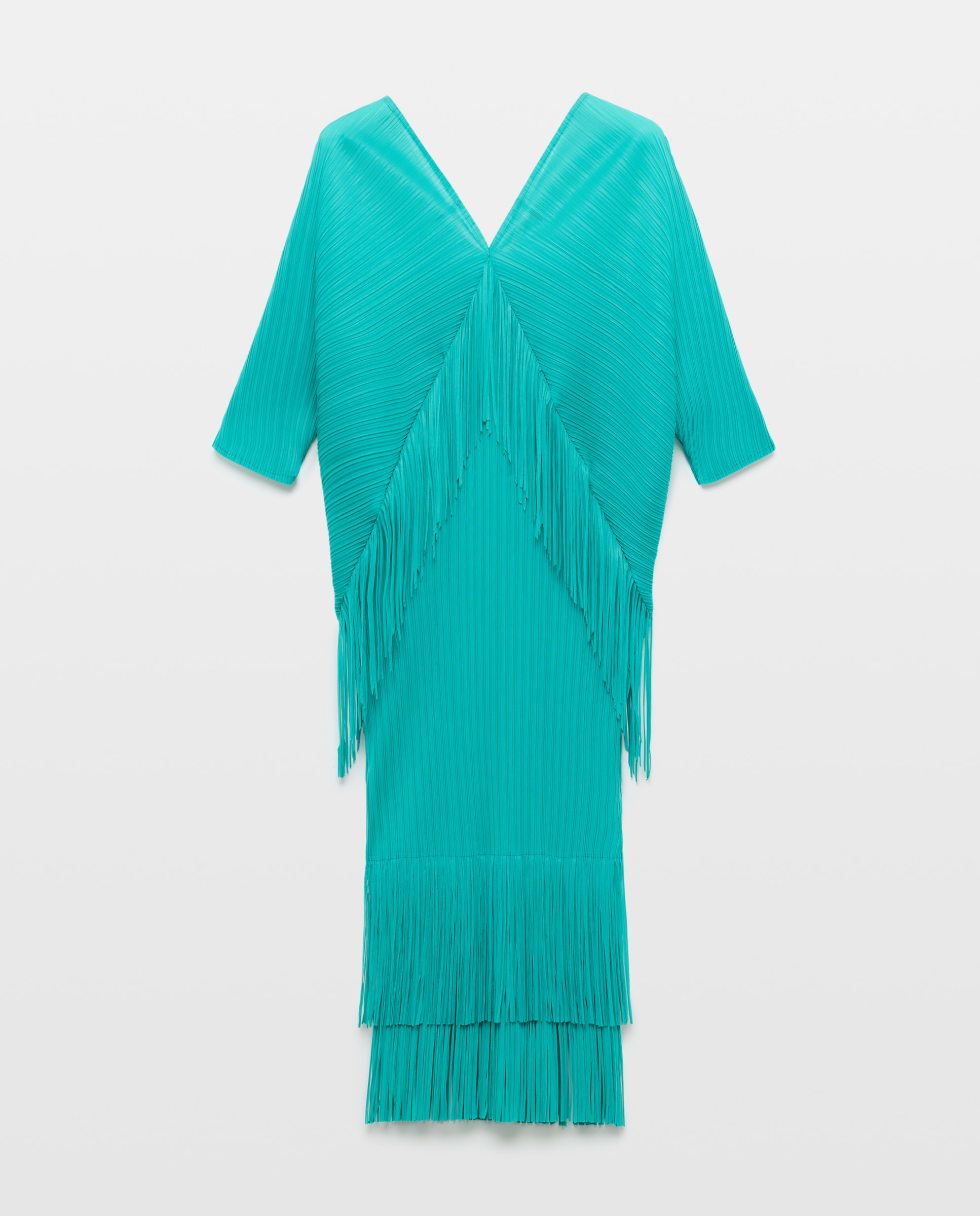Vestido plissado 450 Turquesa-4