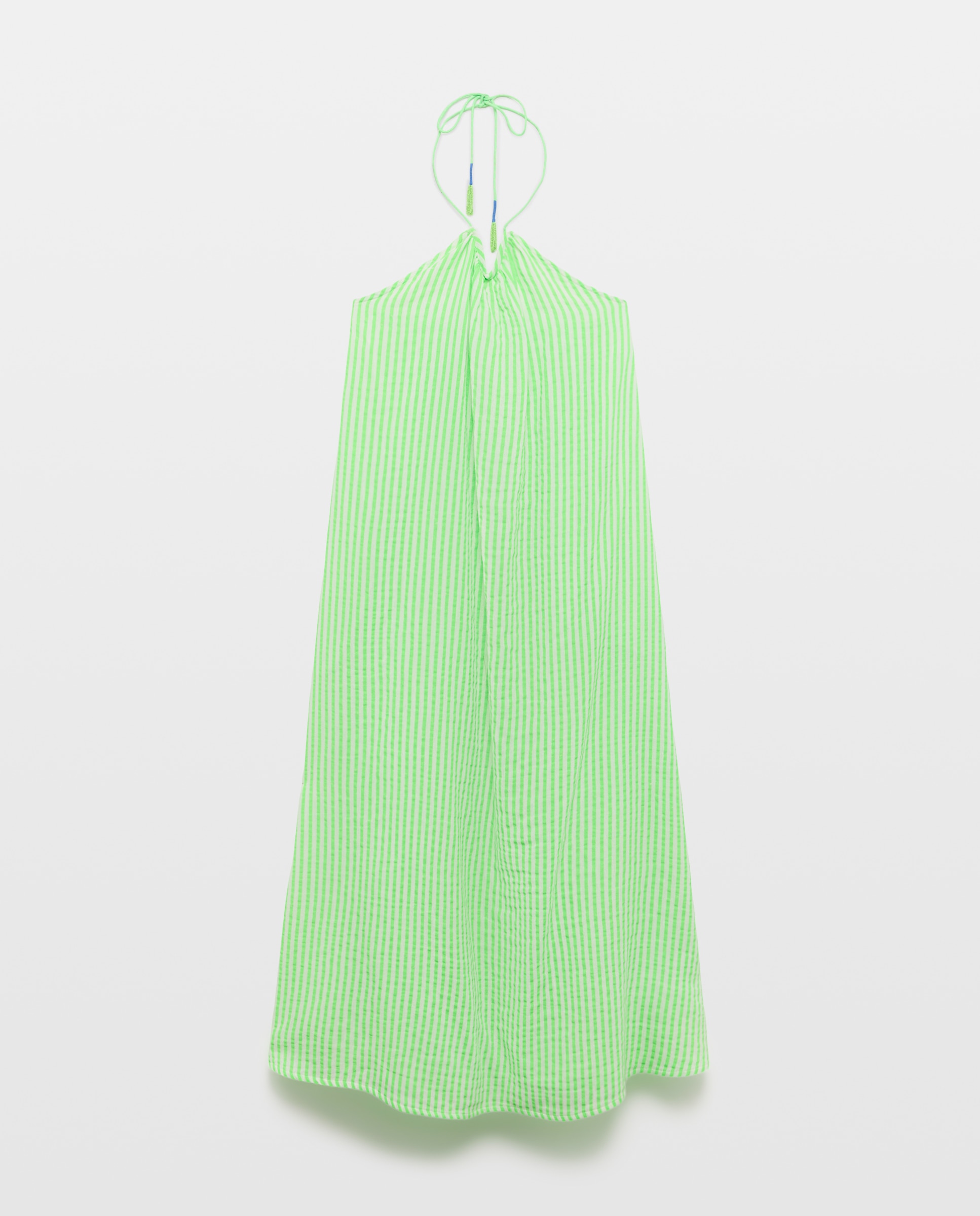 Imagen 0 de Vestido largo con estampado de rayas Verde fluor