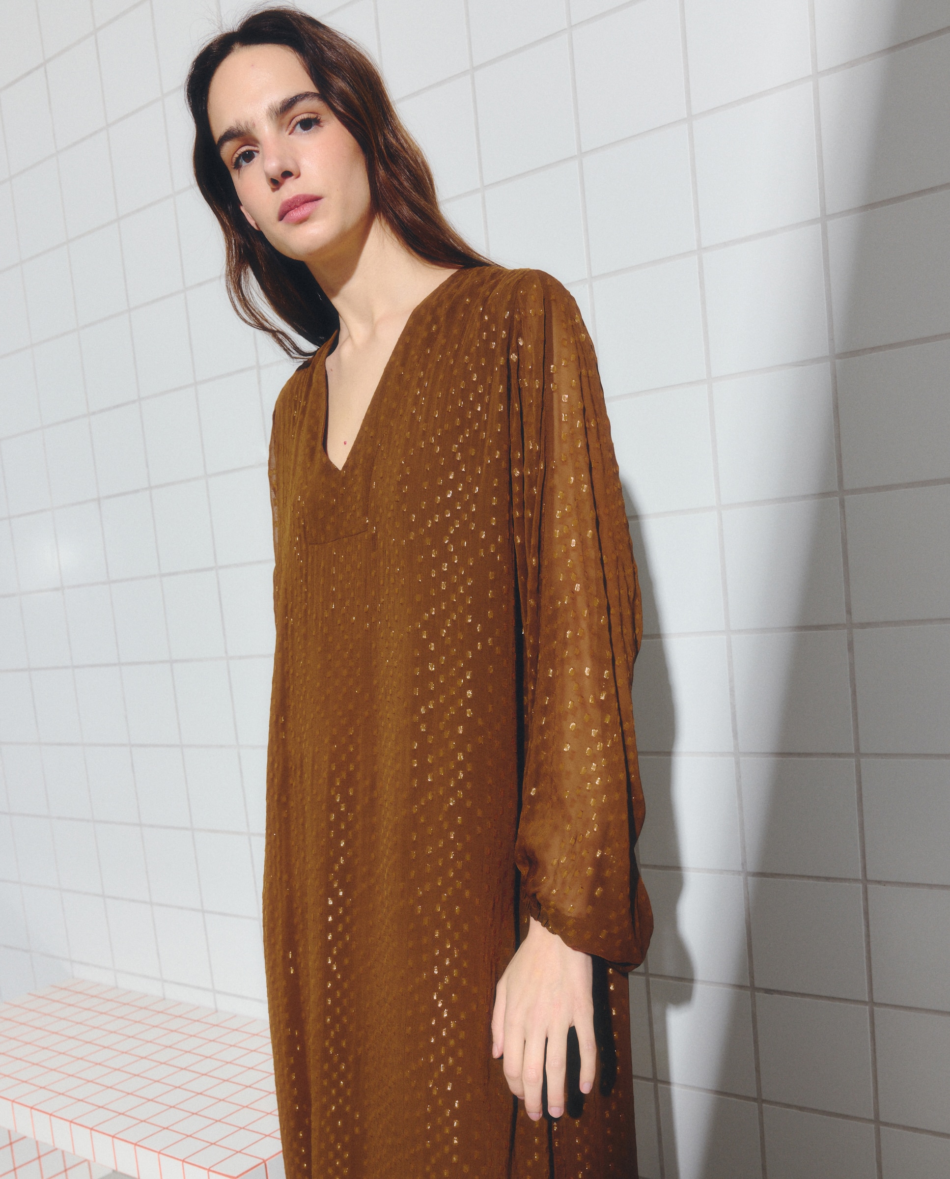 Vestido Fill Coupé Lisos 370 Ocre-2