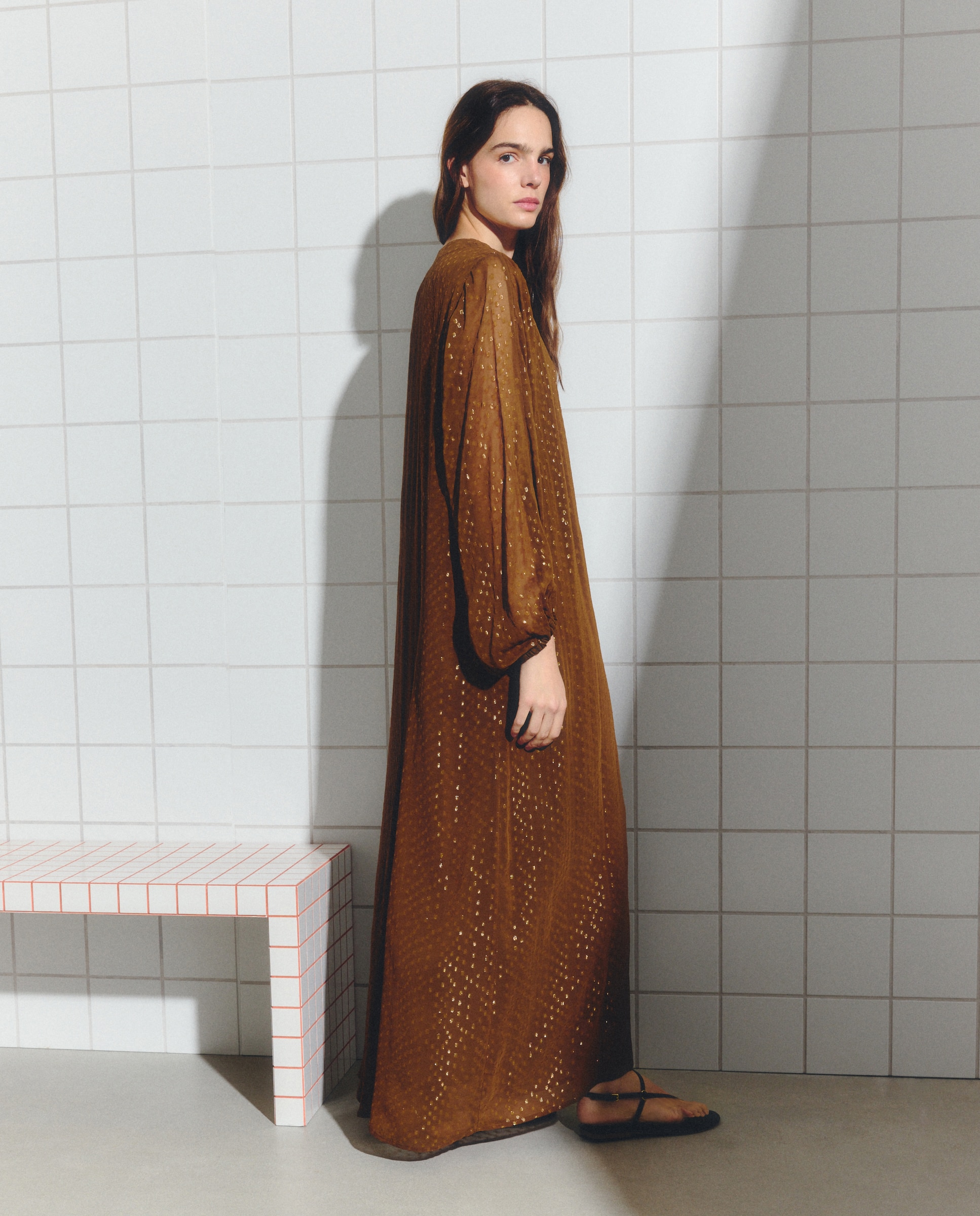 Vestido Fill Coupé Lisos 370 Ocre-3