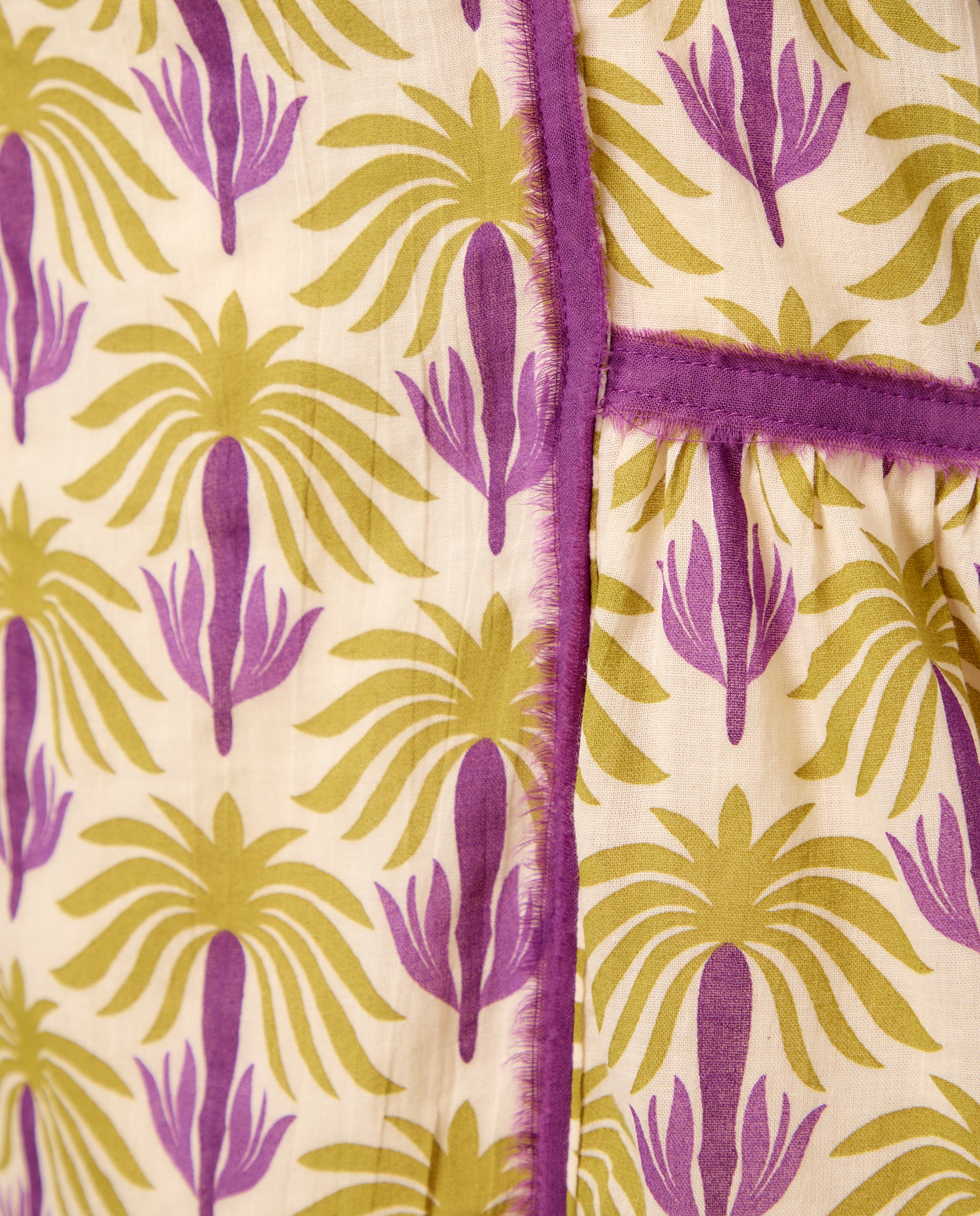 Vestido de Algodão Tropical Roxo-6