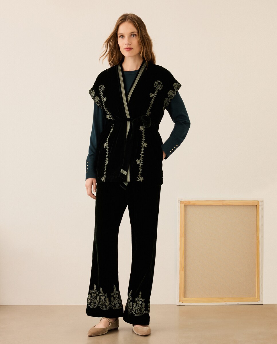 Colete de Veludo 400 Azul-2