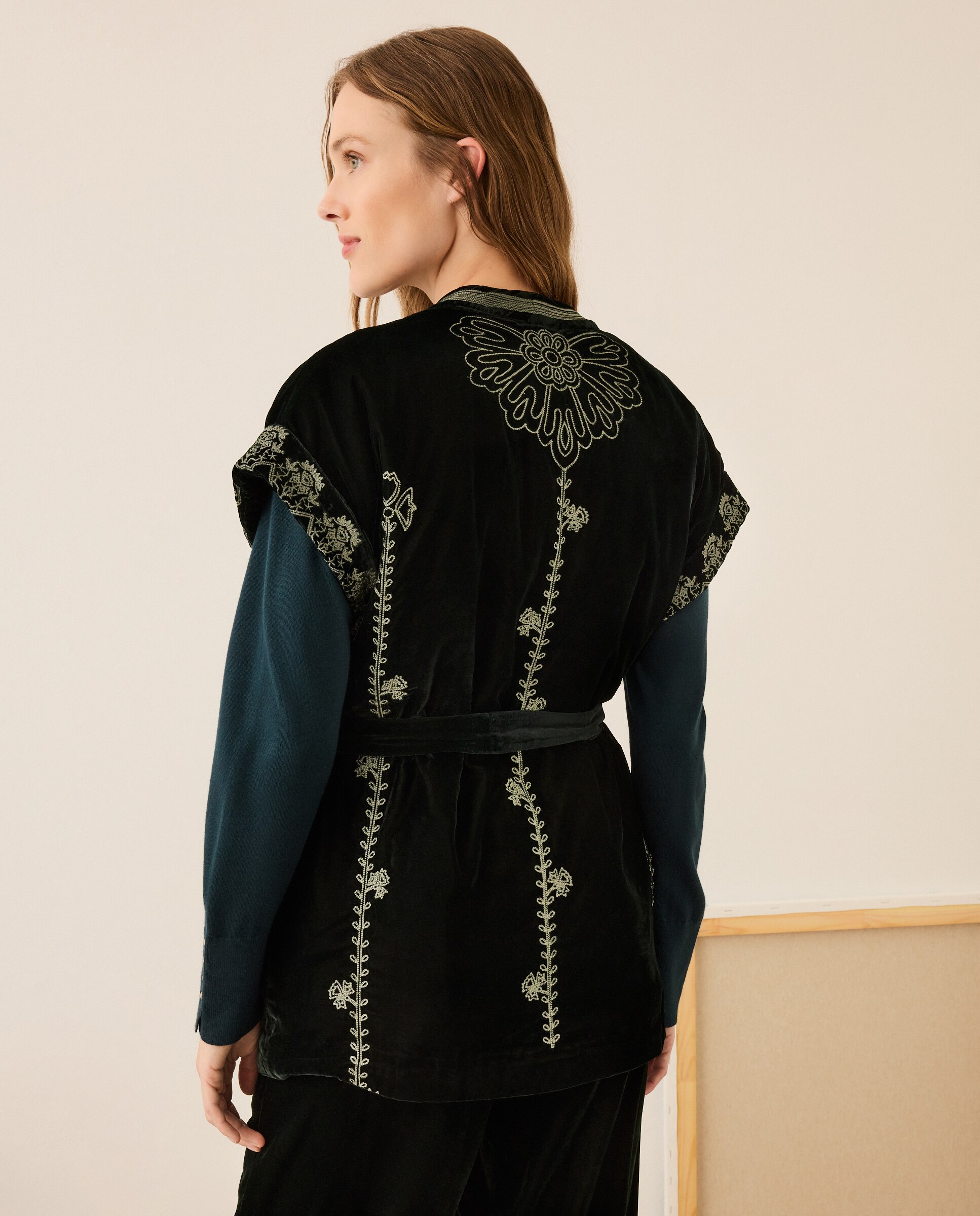 Colete de Veludo 400 Azul-3