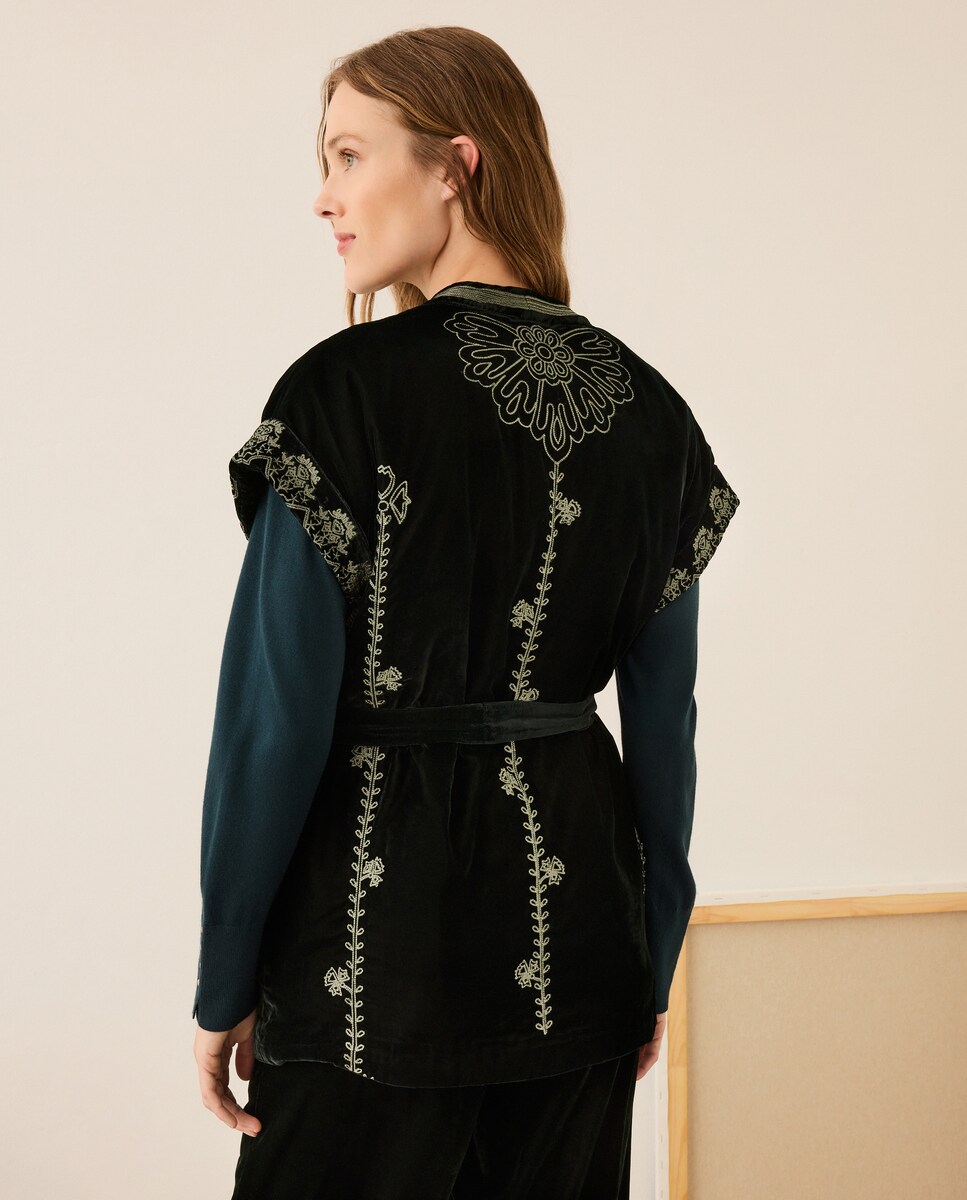 Colete de Veludo 400 Azul-3