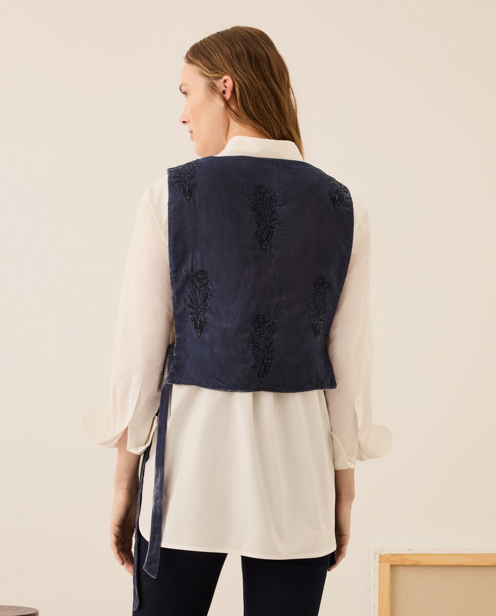 Peitilho de Veludo 400 Azul-3