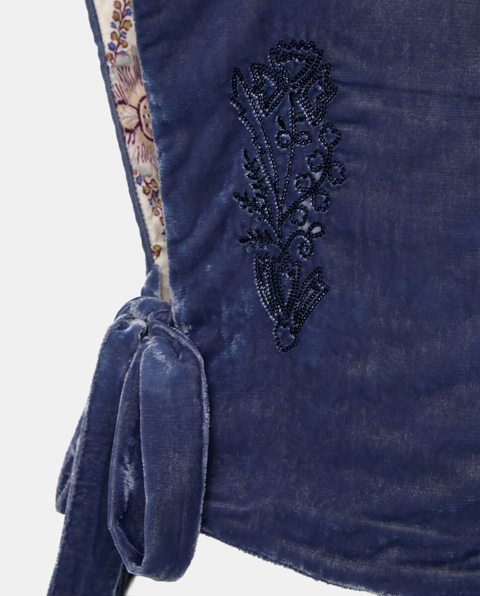 Peitilho de Veludo 400 Azul-5