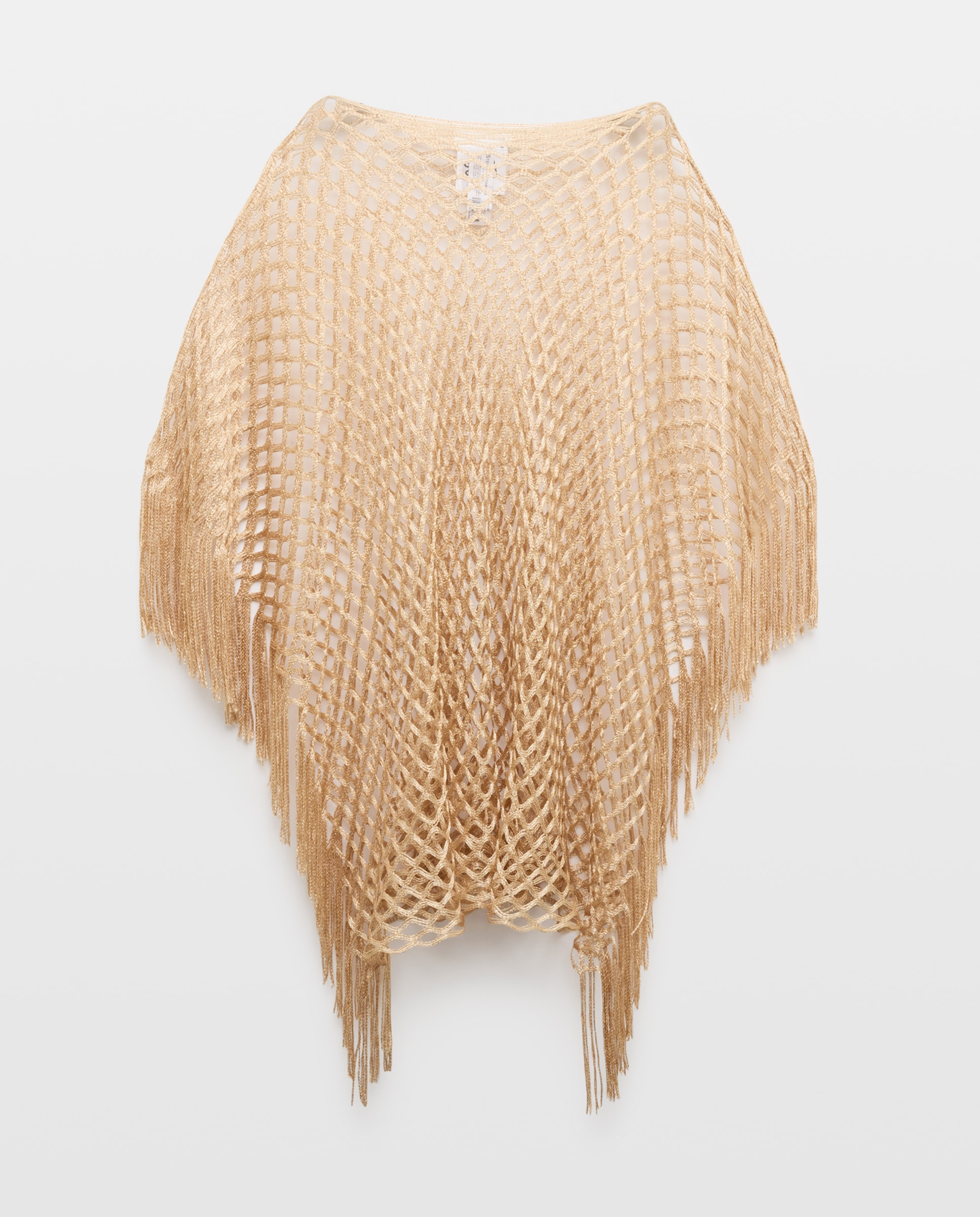 Poncho de Festa com Detalhe de Fio Metalizado 390 Ouro-1