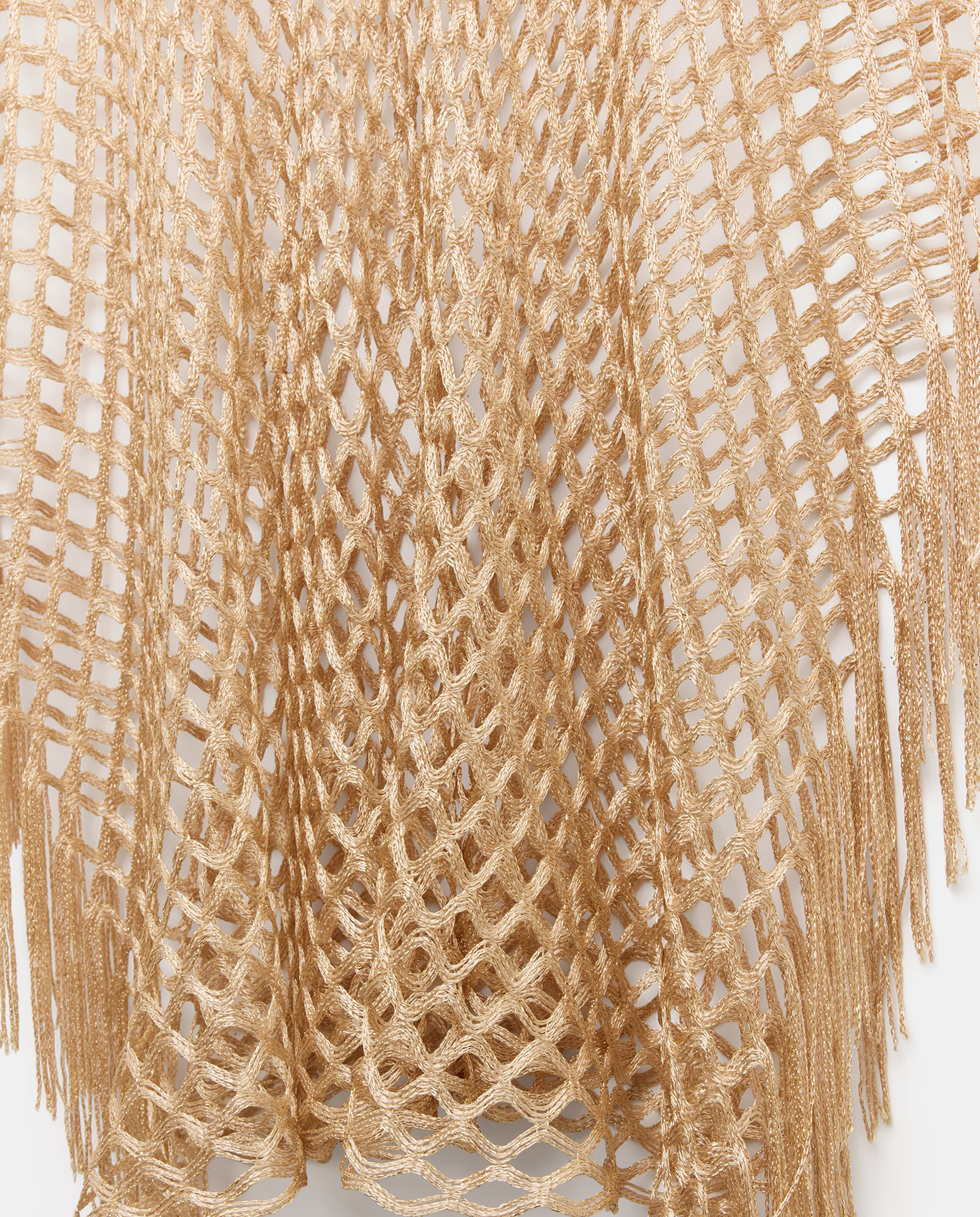 Poncho de Festa com Detalhe de Fio Metalizado 390 Ouro-2