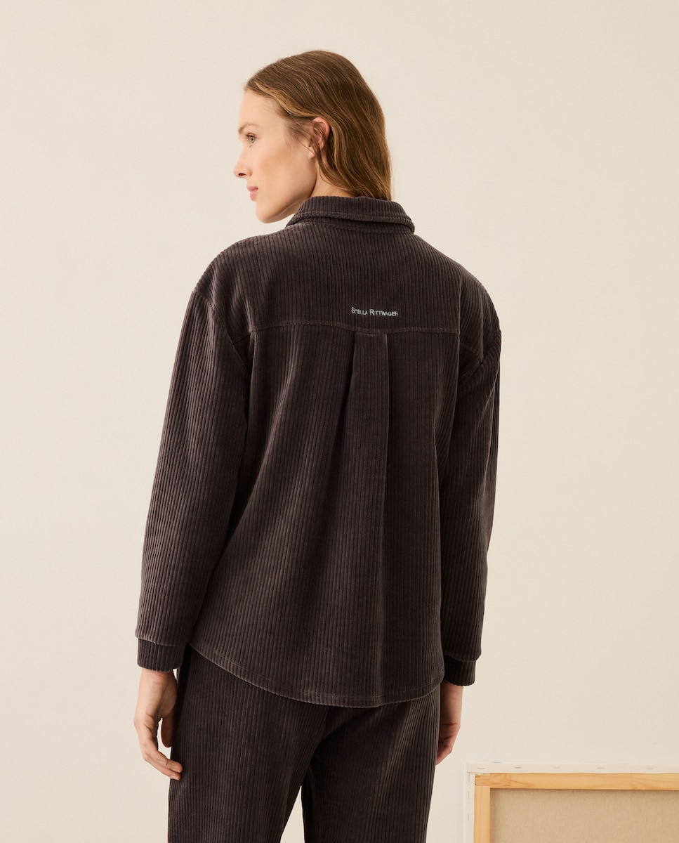 Sobrecamisa com Bolsos e Manga Comprida 830 Antracite-3