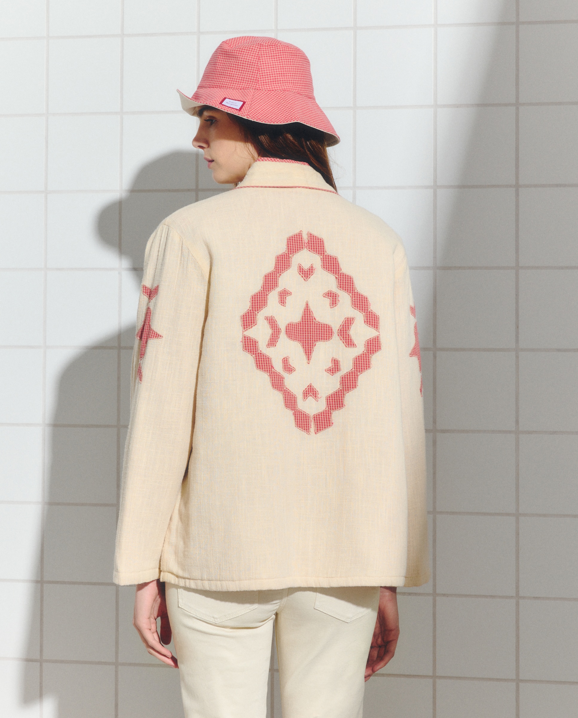 Casaco com Trabalho Bordado 150 Baunilha-3