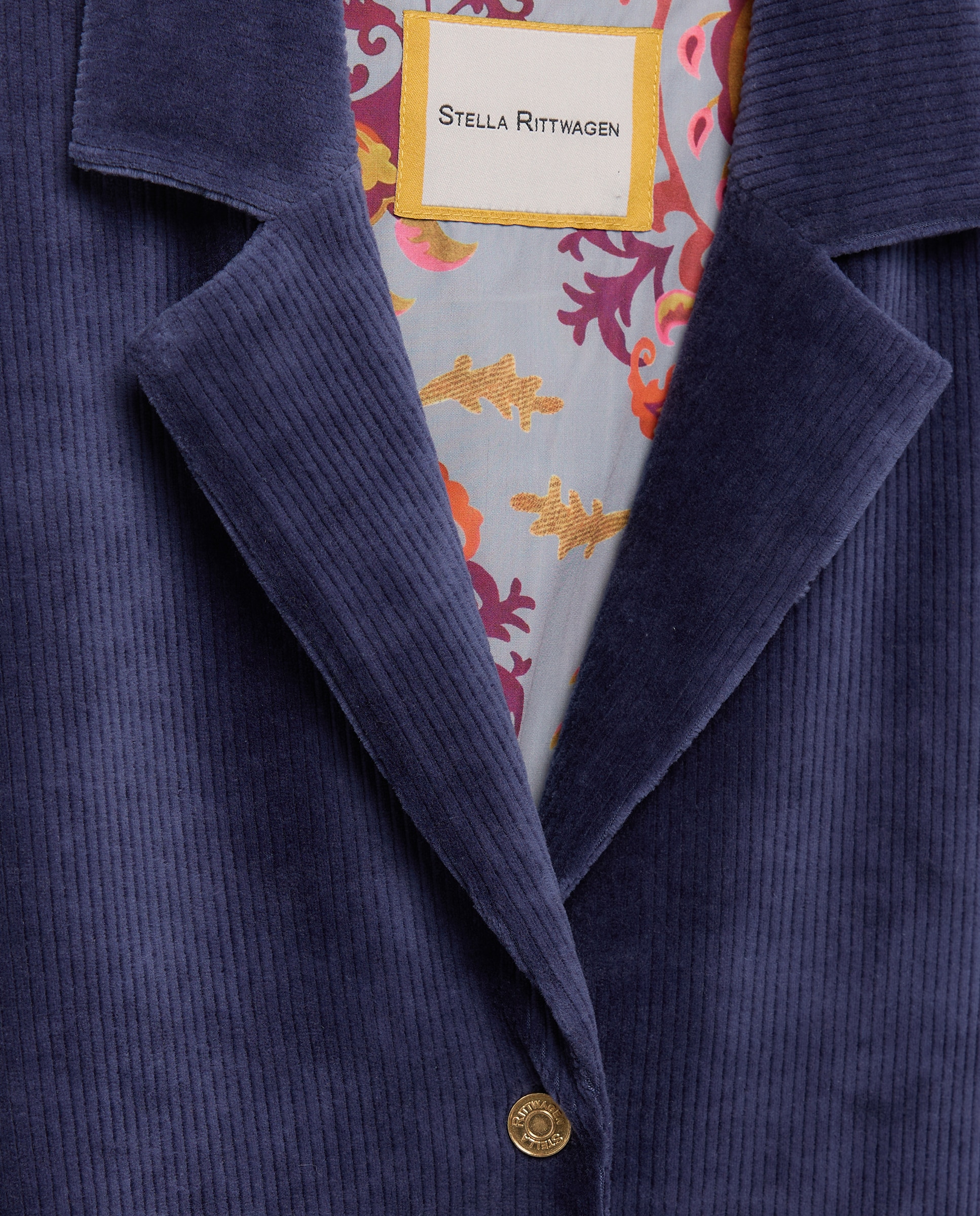 Chaqueta solapa pana - Stella Rittwagen - Azul marino Azul marino-5