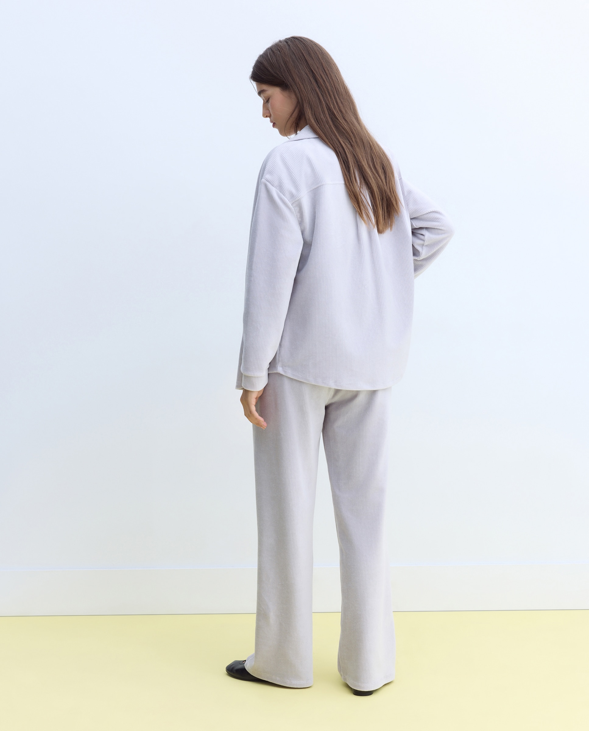 Chaqueta solapa pana - Stella Rittwagen - Gris claro Gris claro-3