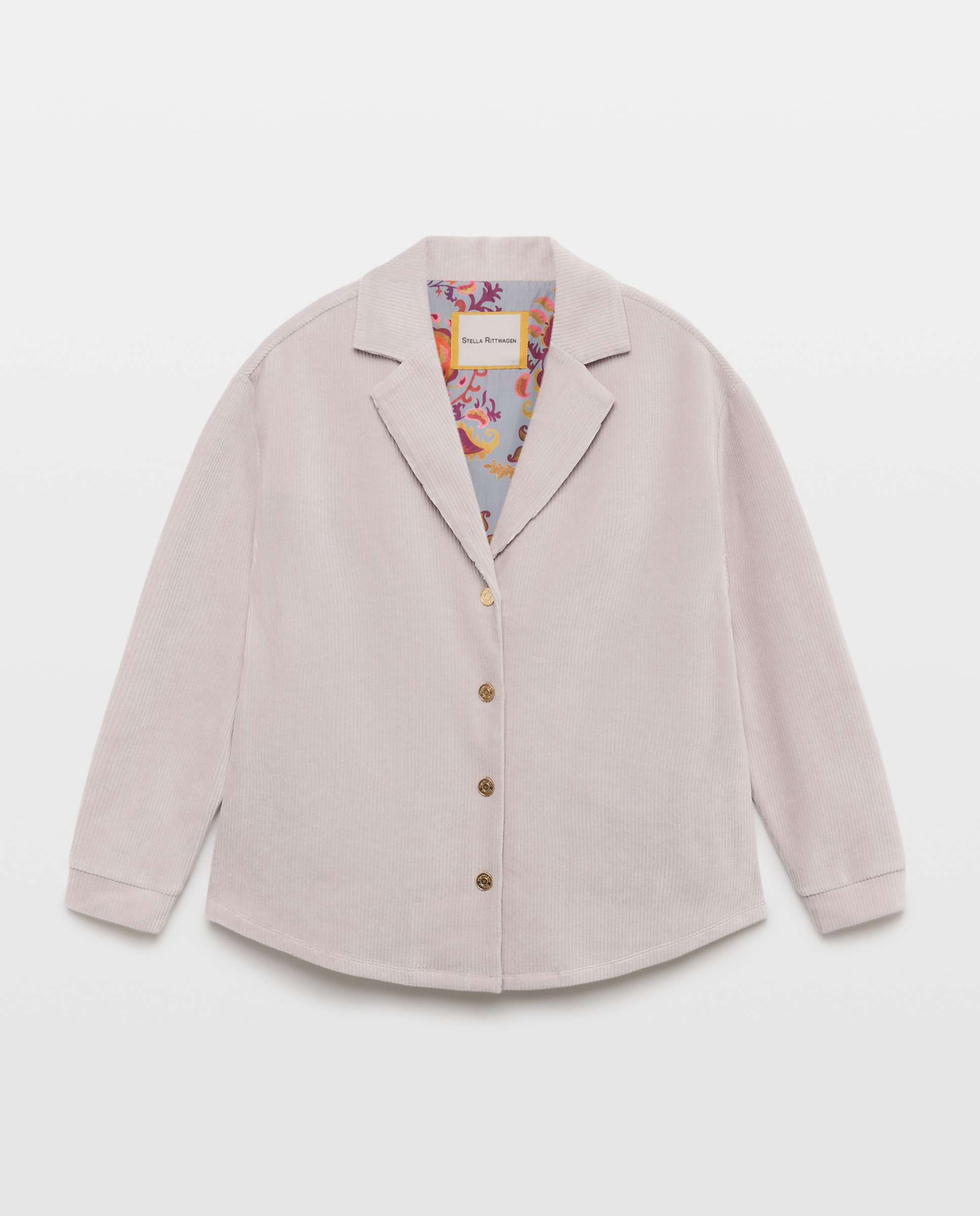 Chaqueta solapa pana - Stella Rittwagen - Gris claro Gris claro-4